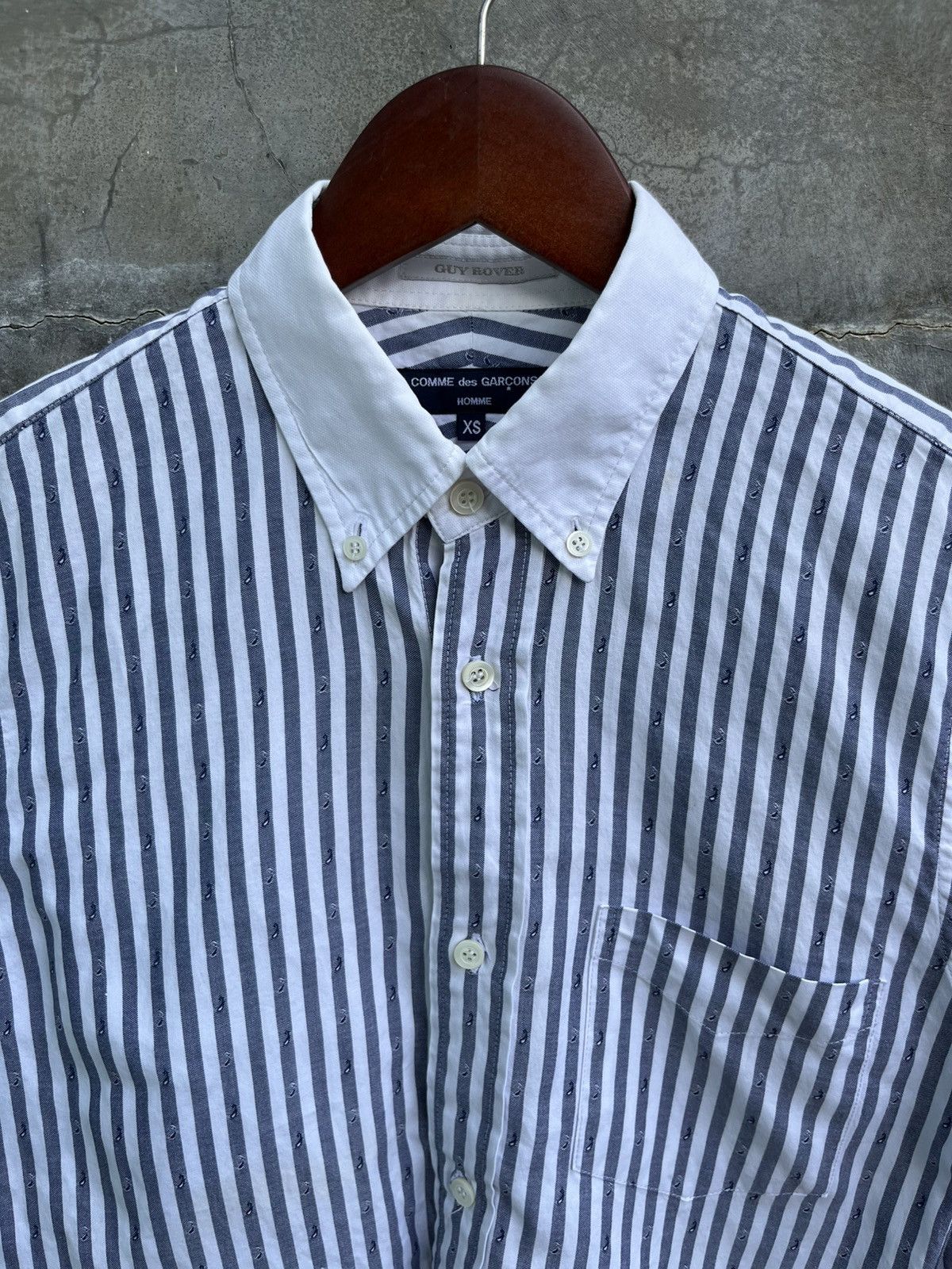 Comme des Garcons Homme SS13 Hickory Striped Music Notes Shirt Size US XS / EU 42 / 0 - 4 Thumbnail