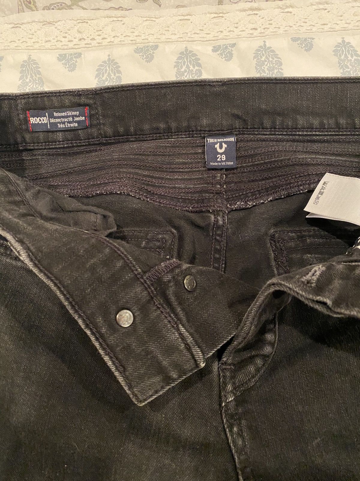 True Religion ROCCO SKINNY TWO TONE MOTO MENS JEAN Size US 29 - 4 Thumbnail