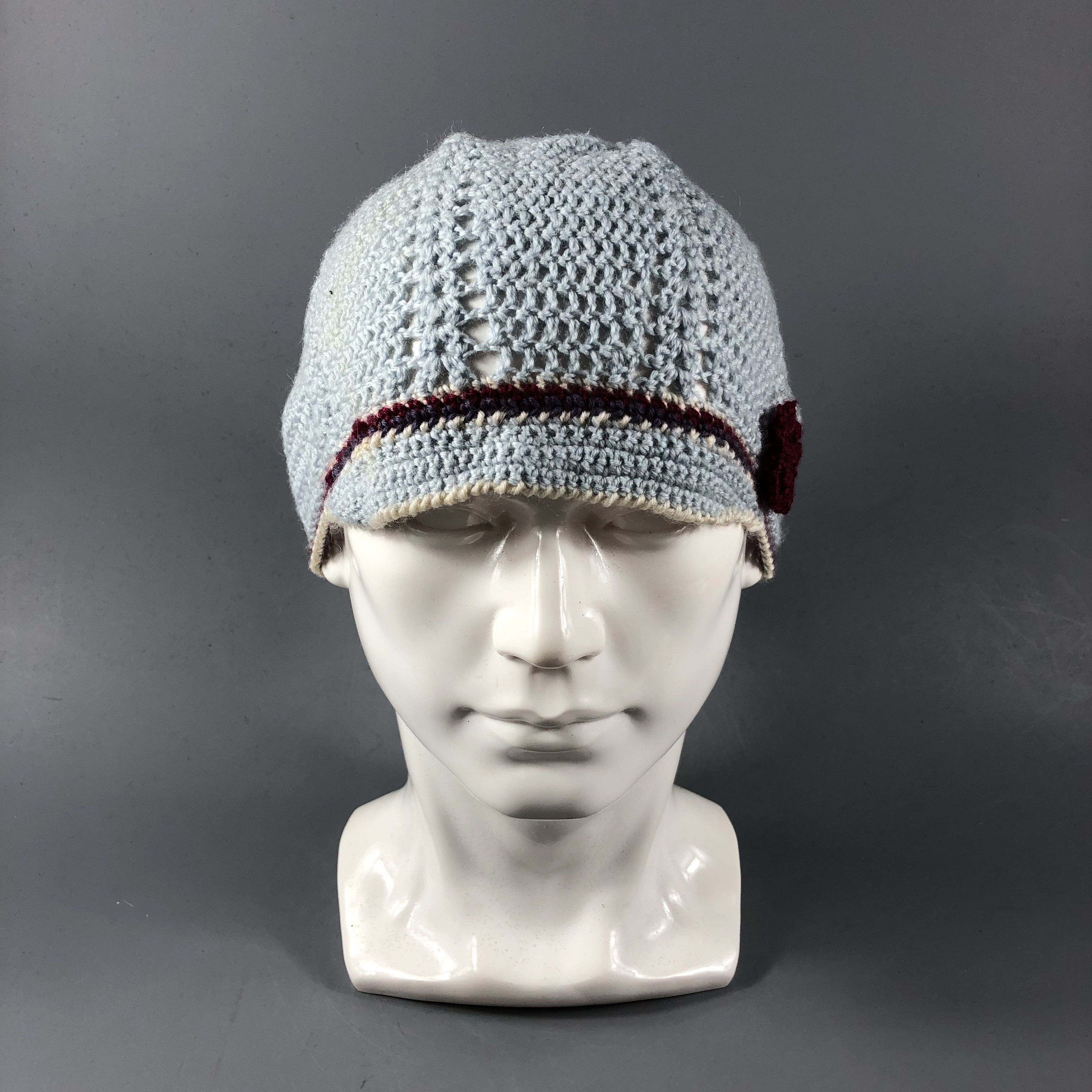 Vintage Knit Crochet Visor Beanie Snowcap Snow Hat B704 Size ONE SIZE - 1 Thumbnail