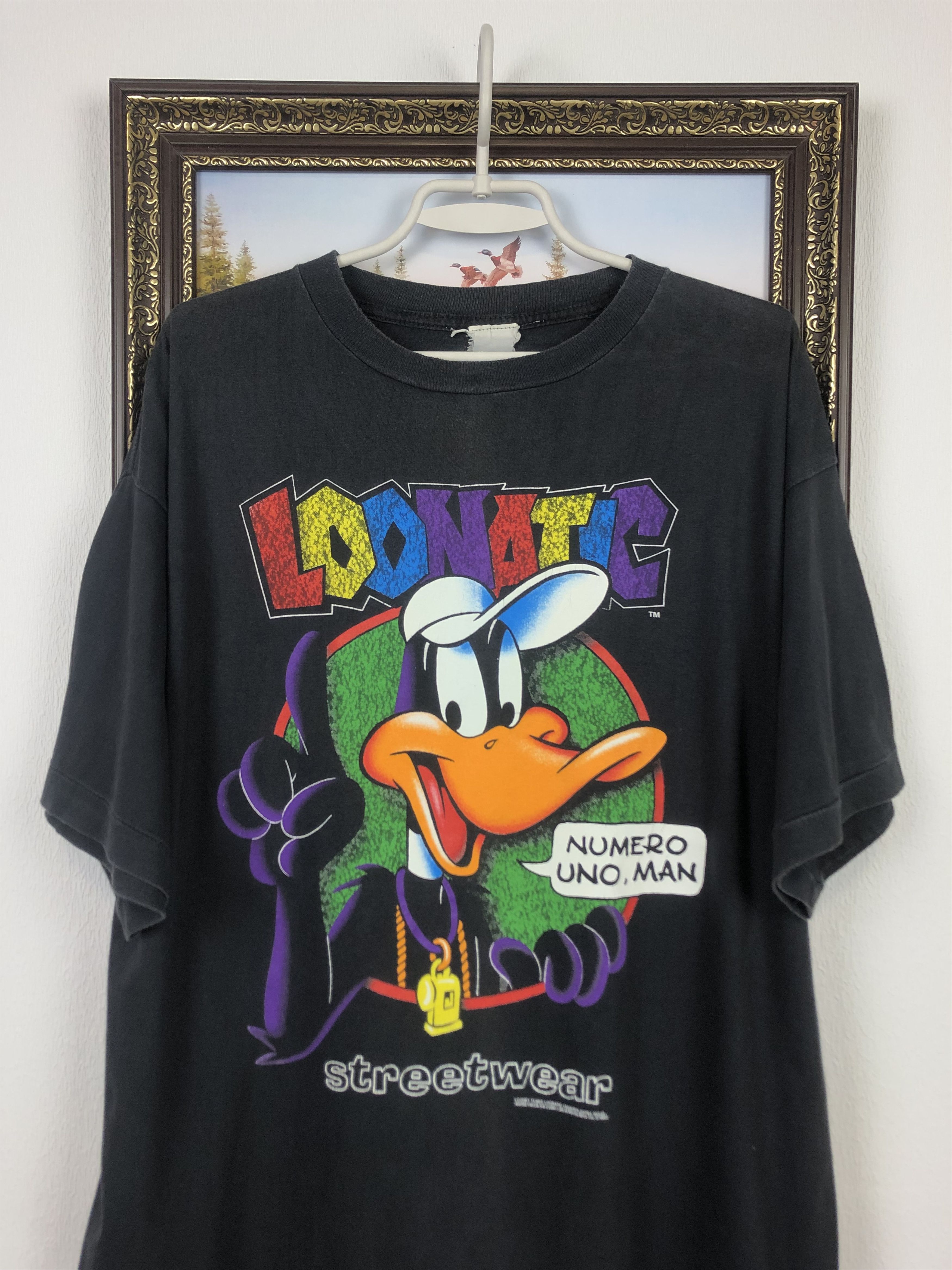 Cartoon Network Vintage 1992 Daffy Duck Loonatic Tee Numero Uno Shirt Rare Size US L / EU 52-54 / 3 - 2 Thumbnail