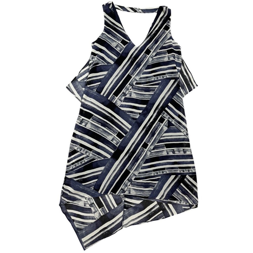 Other NWT New Dana Buchman Blue and White Asymmetrical Hem Dress Size M / US 6-8 / IT 42-44 - 6 Thumbnail