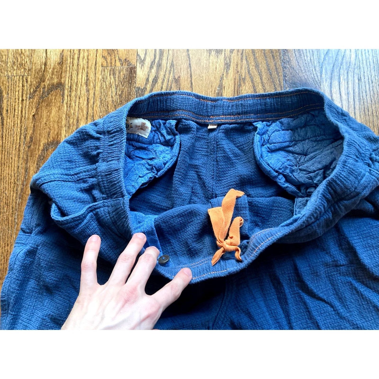 The Territory Ahead Territory Ahead Pants Mens 2XL/30 Blue Knit Lounge Drawstring Casual Travel Workwear Size US 39 - 7 Thumbnail