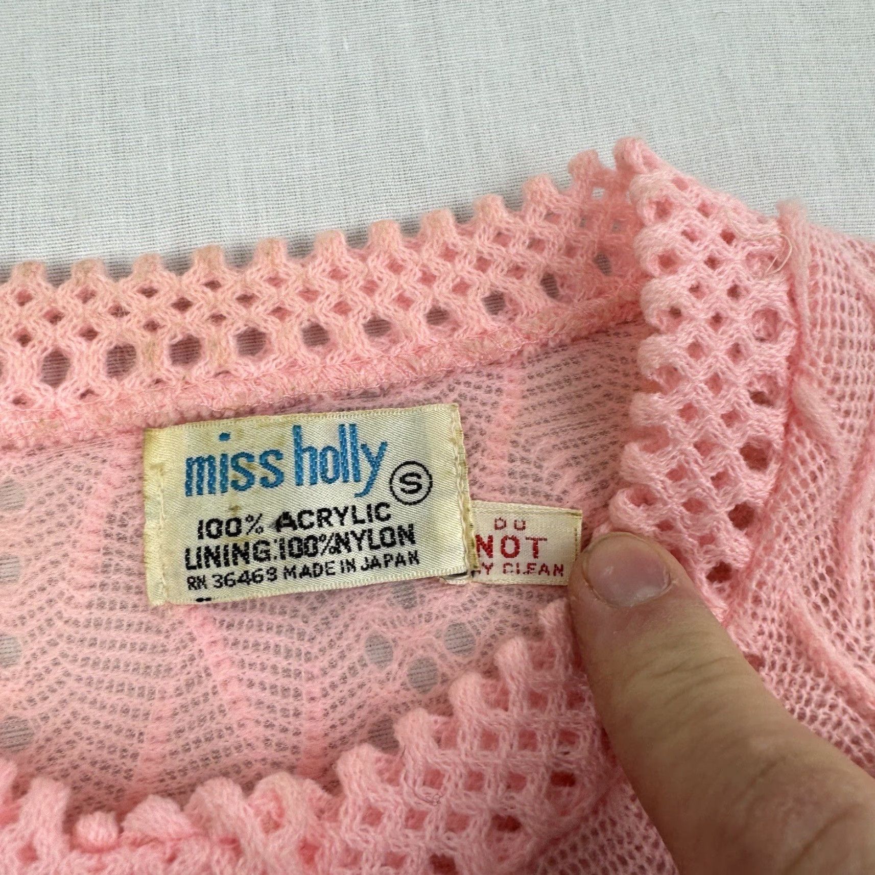 Vintage VINTAGE Miss Holly Cardigan Shirt 1960s Pink Small L Lace 60s Decade Cottage Core Womens Size L / US 10 / IT 46 - 3 Thumbnail