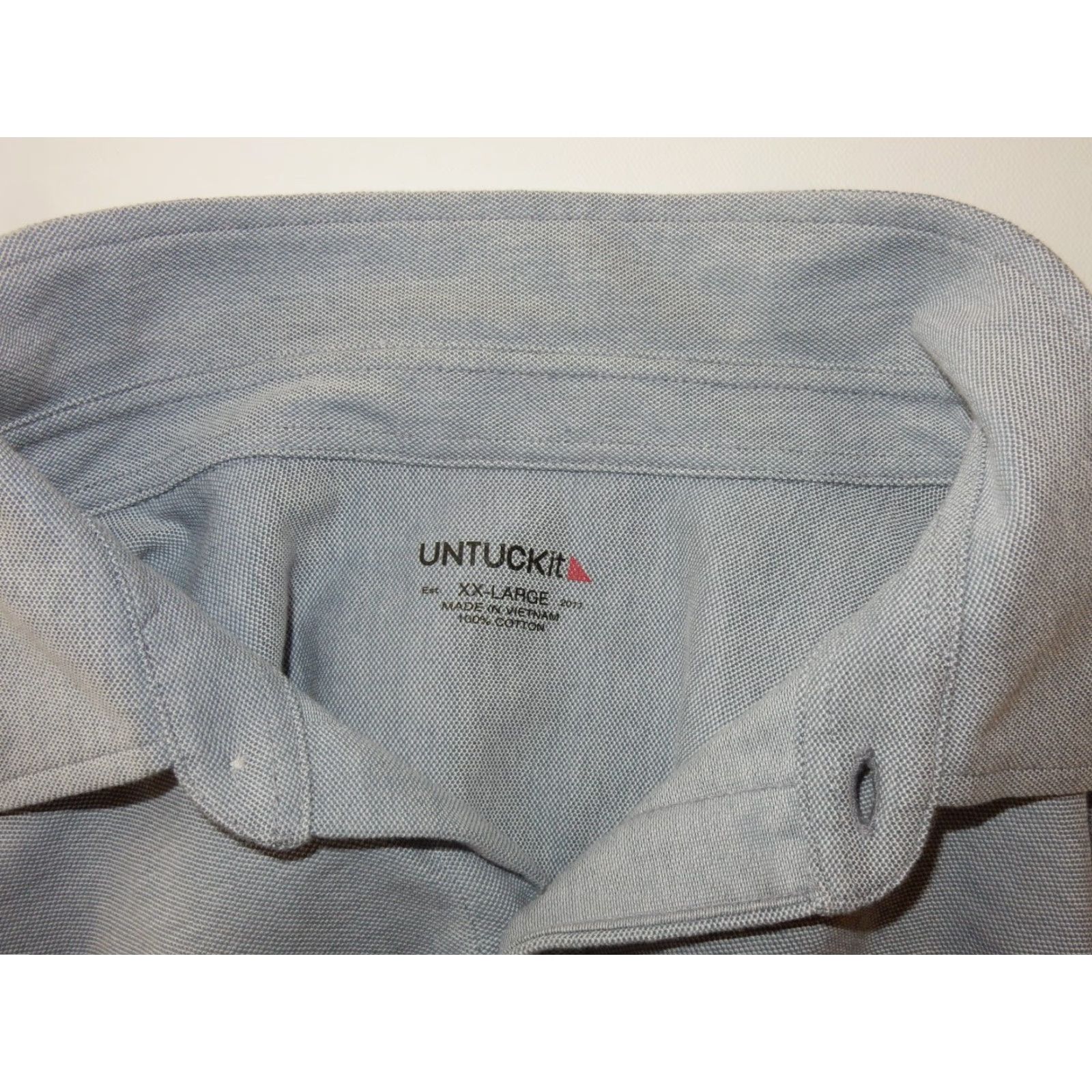 UNTUCKit UNTUCKit Men's Button-Front Shirt XXL Long Sleeve Solid Blue Cotton Shirt Size US XXL / EU 58 / 5 - 4 Thumbnail