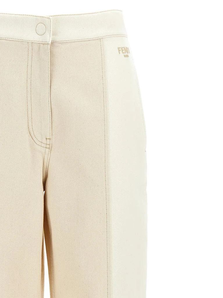 Fendi o1loc1c0426 Long Jeans in White/Beige Size 28" / US 6 / IT 42 - 4 Thumbnail