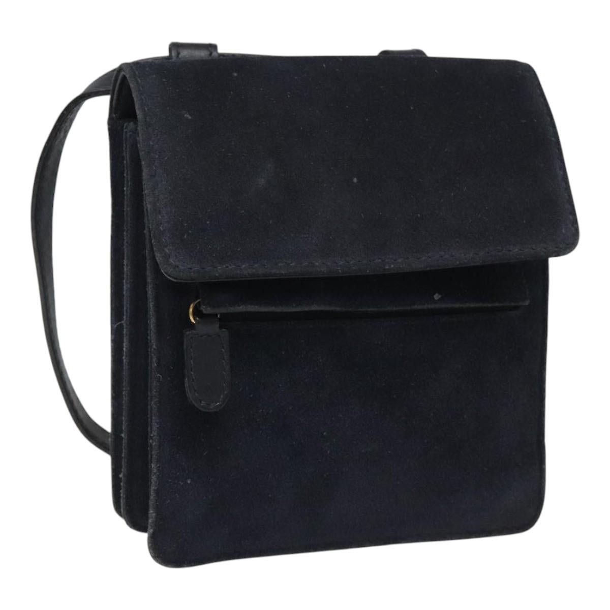GUCCI Shoulder Bag Suede Navy