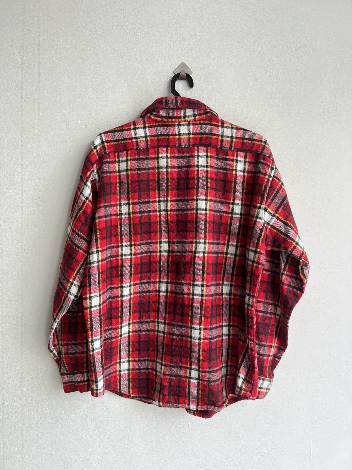 FiveBrother Vintage 1980s Five Brother Shadow Plaid Heavy Flannel Shirt Size US L / EU 52-54 / 3 - 4 Thumbnail