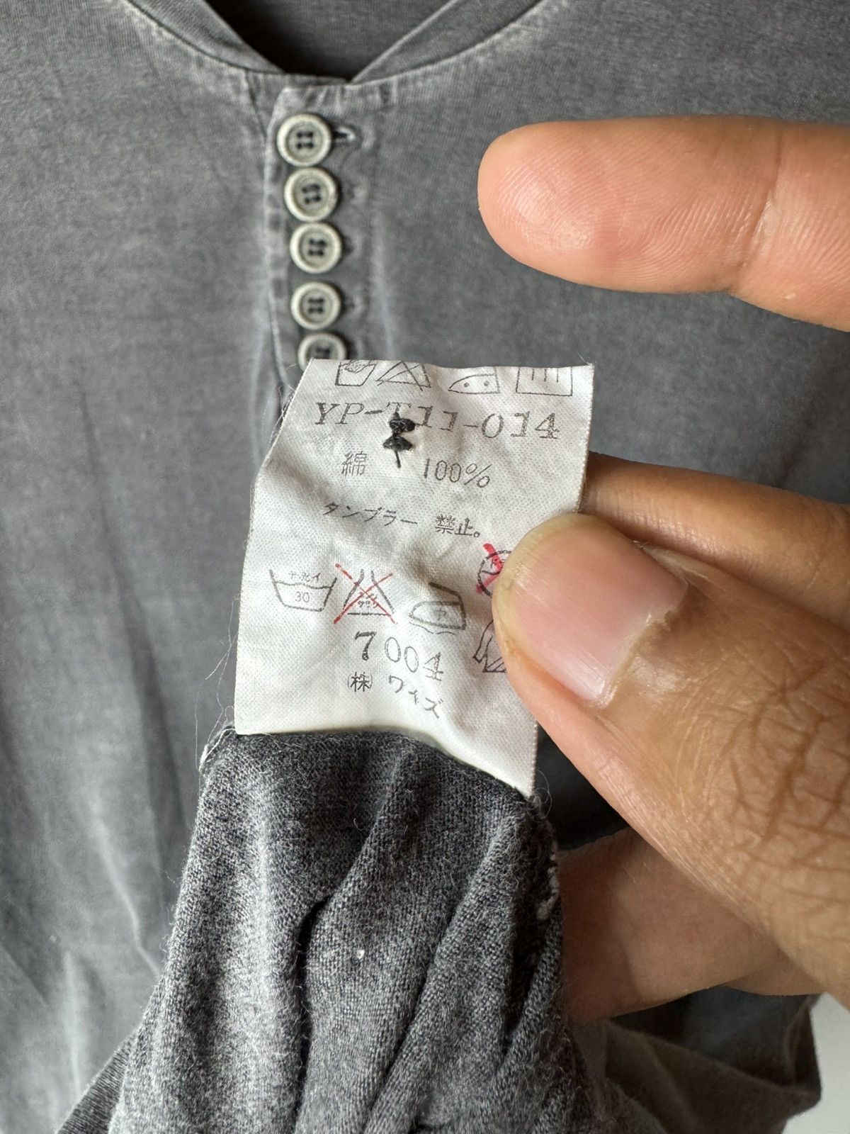 Yohji Yamamoto Vintage YohjiYamamoto 5-Button Faded Grey Shirts Size US M / EU 48-50 / 2 - 5 Thumbnail