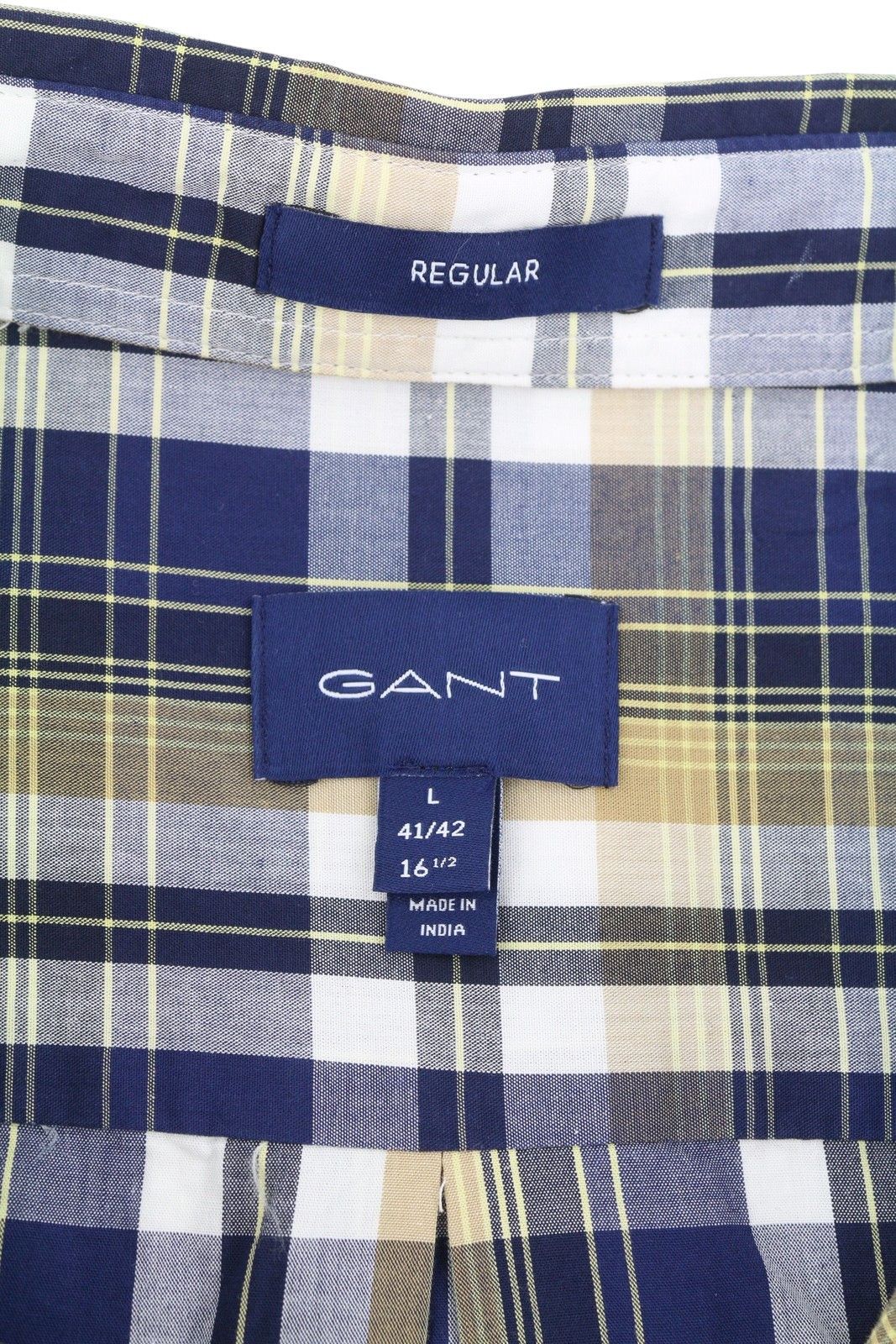 Gant REG WASHED POPLIN CHECK L Beige Button-Down 87501 Size US L / EU 52-54 / 3 - 7 Thumbnail