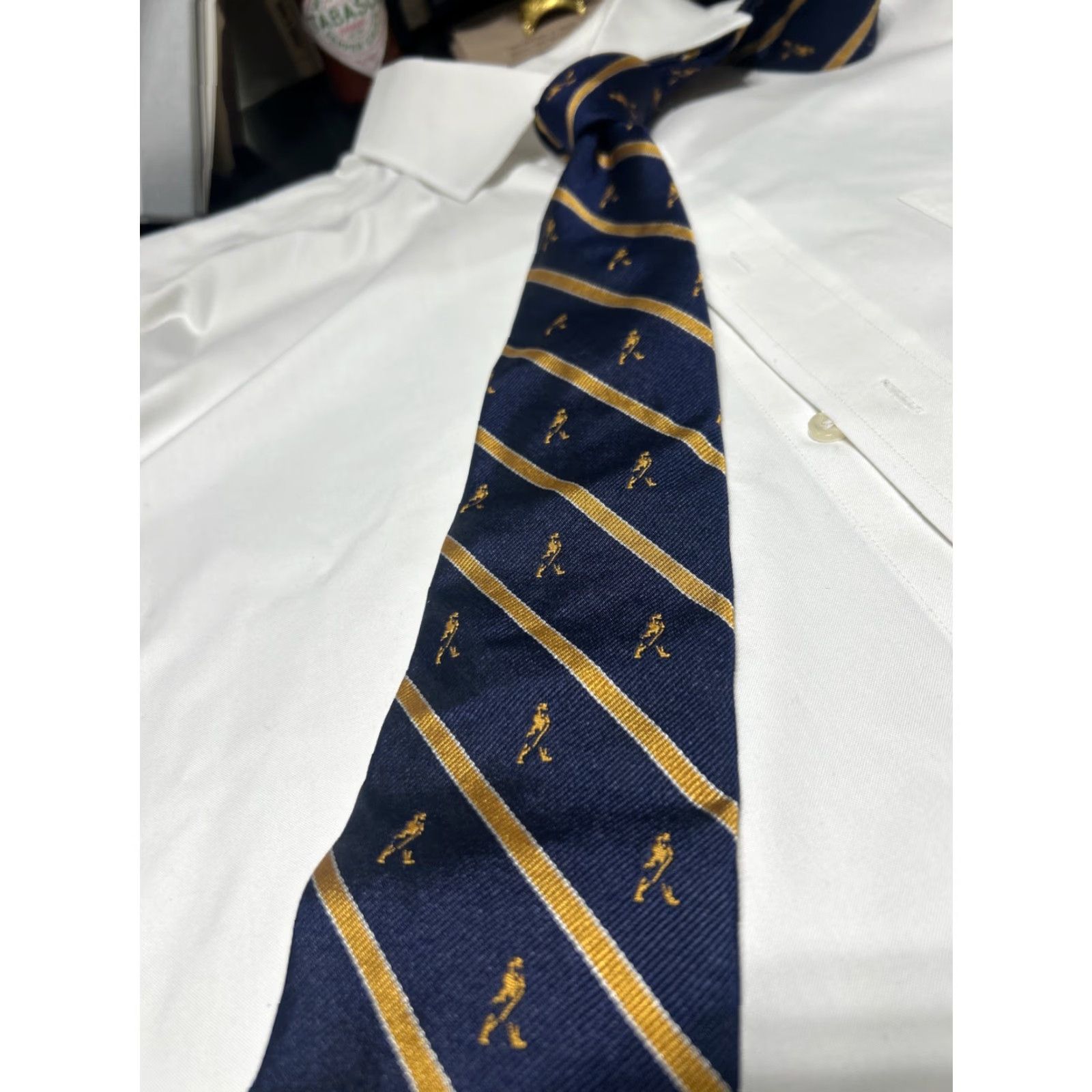 Brooks Brothers Brooks Brothers Tie Geometric Silk Blue Repp Stripe Cal Berkeley Golf Vintage: No Men's One Size 57"-60" Size ONE SIZE - 4 Thumbnail