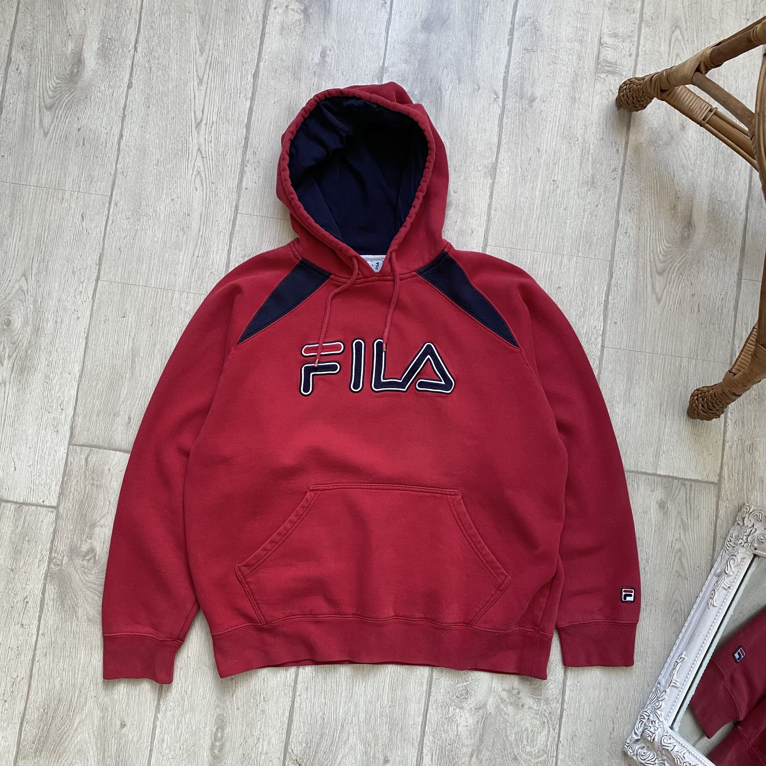Fila 🔥 90s Vitage Fila Boxy Hoodie Embrodery Big Logo Size US M / EU 48-50 / 2 - 1 Thumbnail