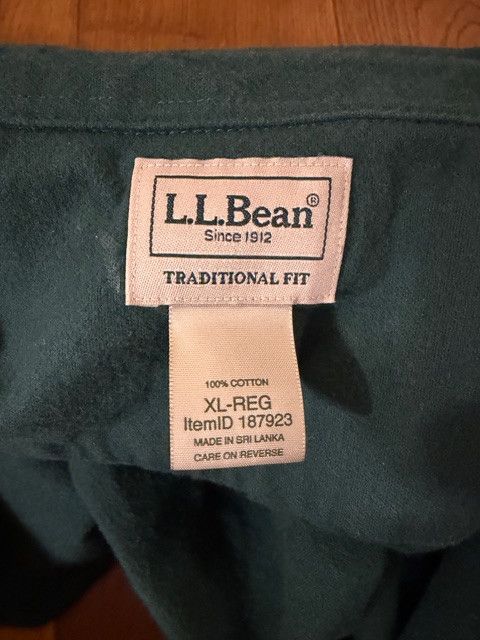 L.L. Bean L.L.Bean Chamois Cloth Shirt - Forest Green Size US XL / EU 56 / 4 - 4 Thumbnail