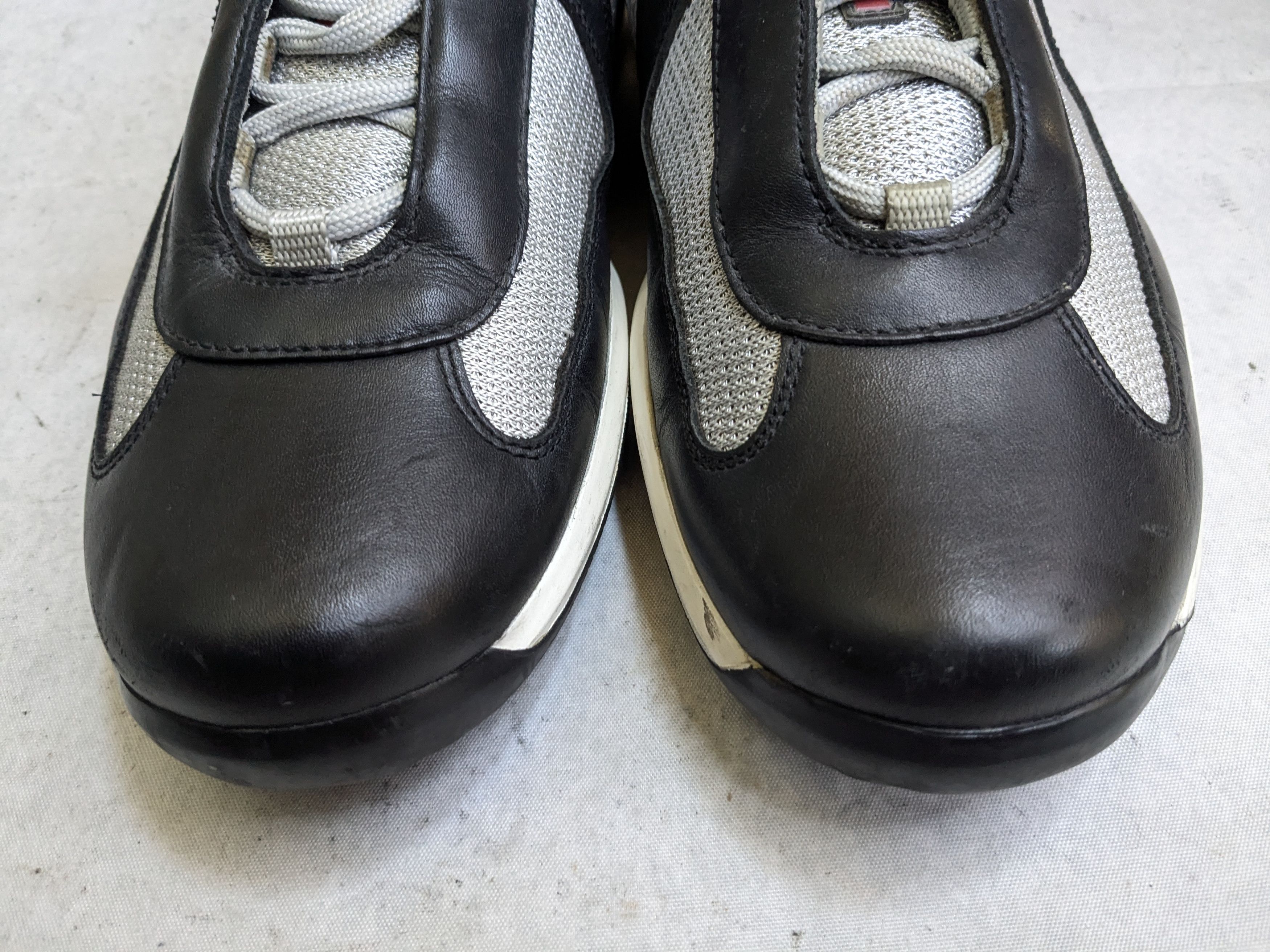 Prada Prada Sneakers Black Leather 9 Low Tops Gray Silver Size US 9 / EU 42 - 4 Thumbnail