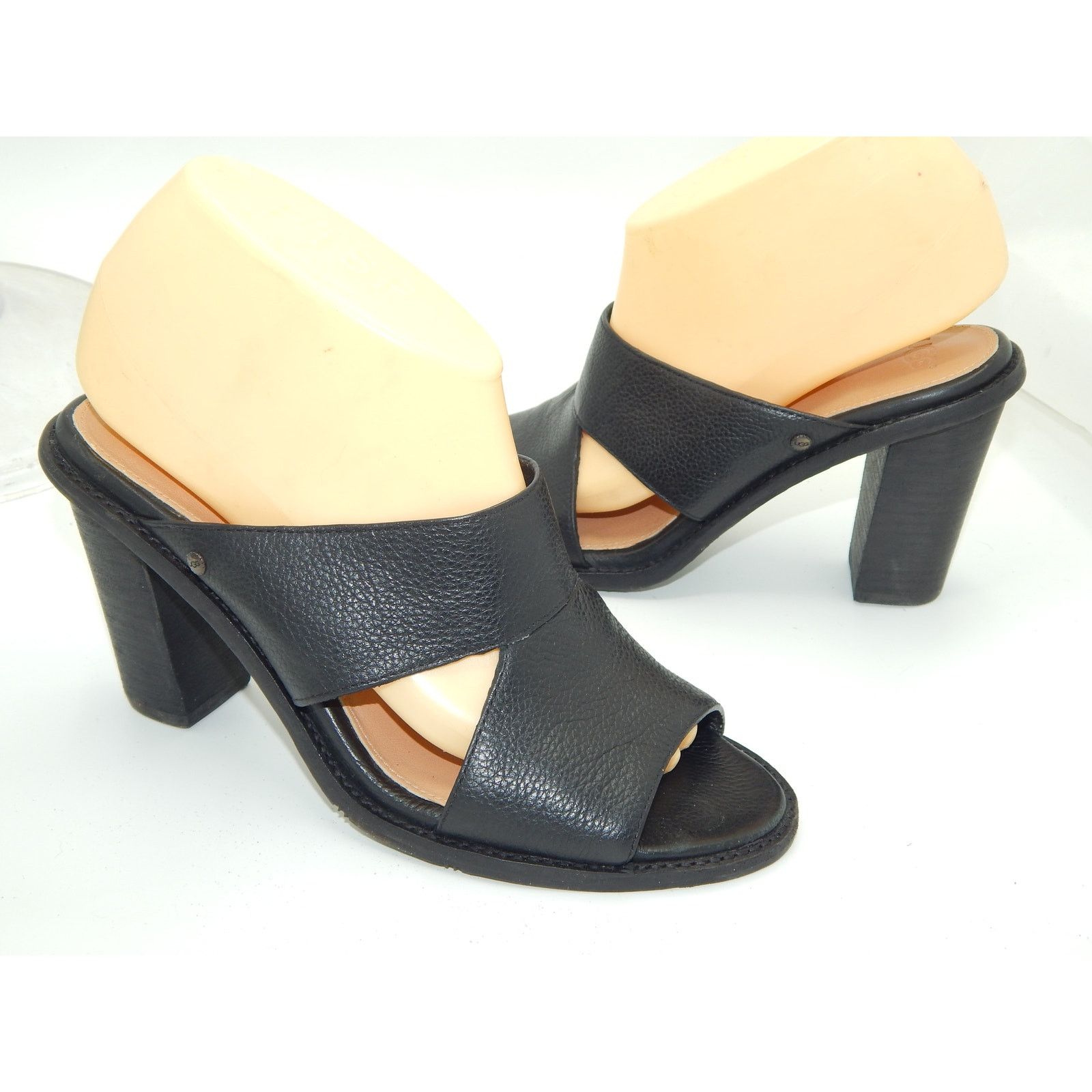 Ugg Ugg Celia Black Leather Slide On Women Size 8 Worn 1 X Size US 8 / IT 38 - 1 Thumbnail