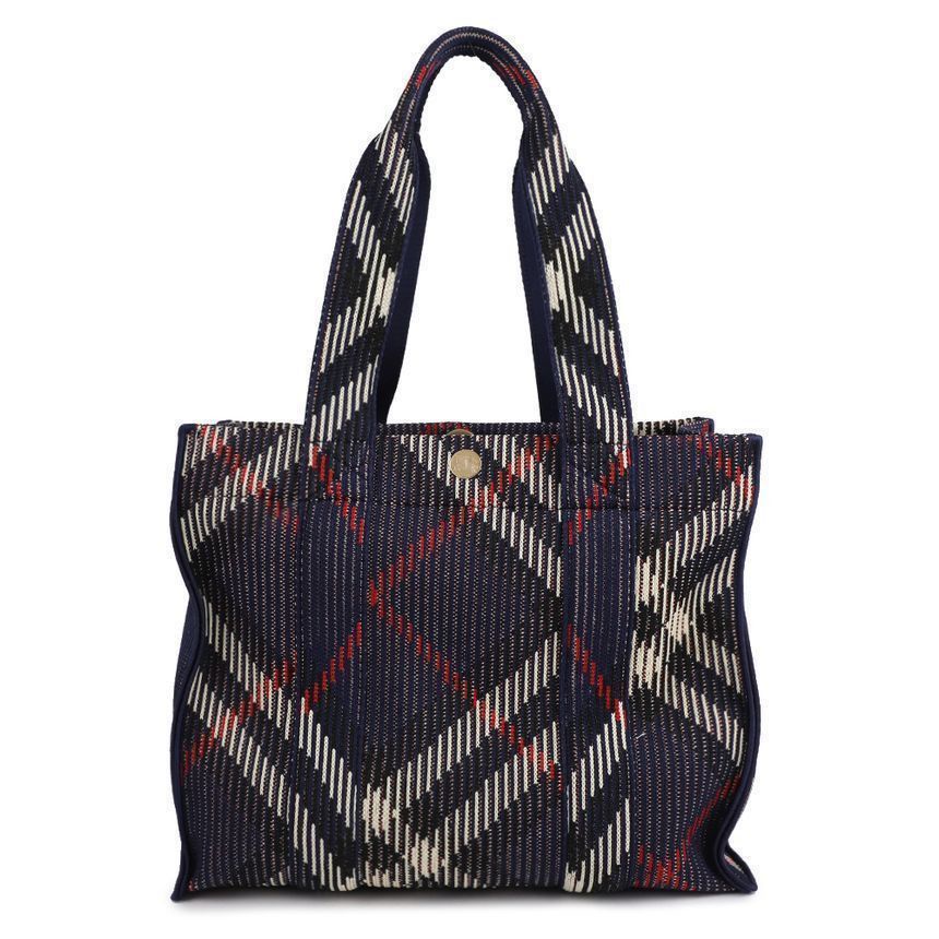 Burberry Small Check Knit Tote Bag Size ONE SIZE - 1 Thumbnail