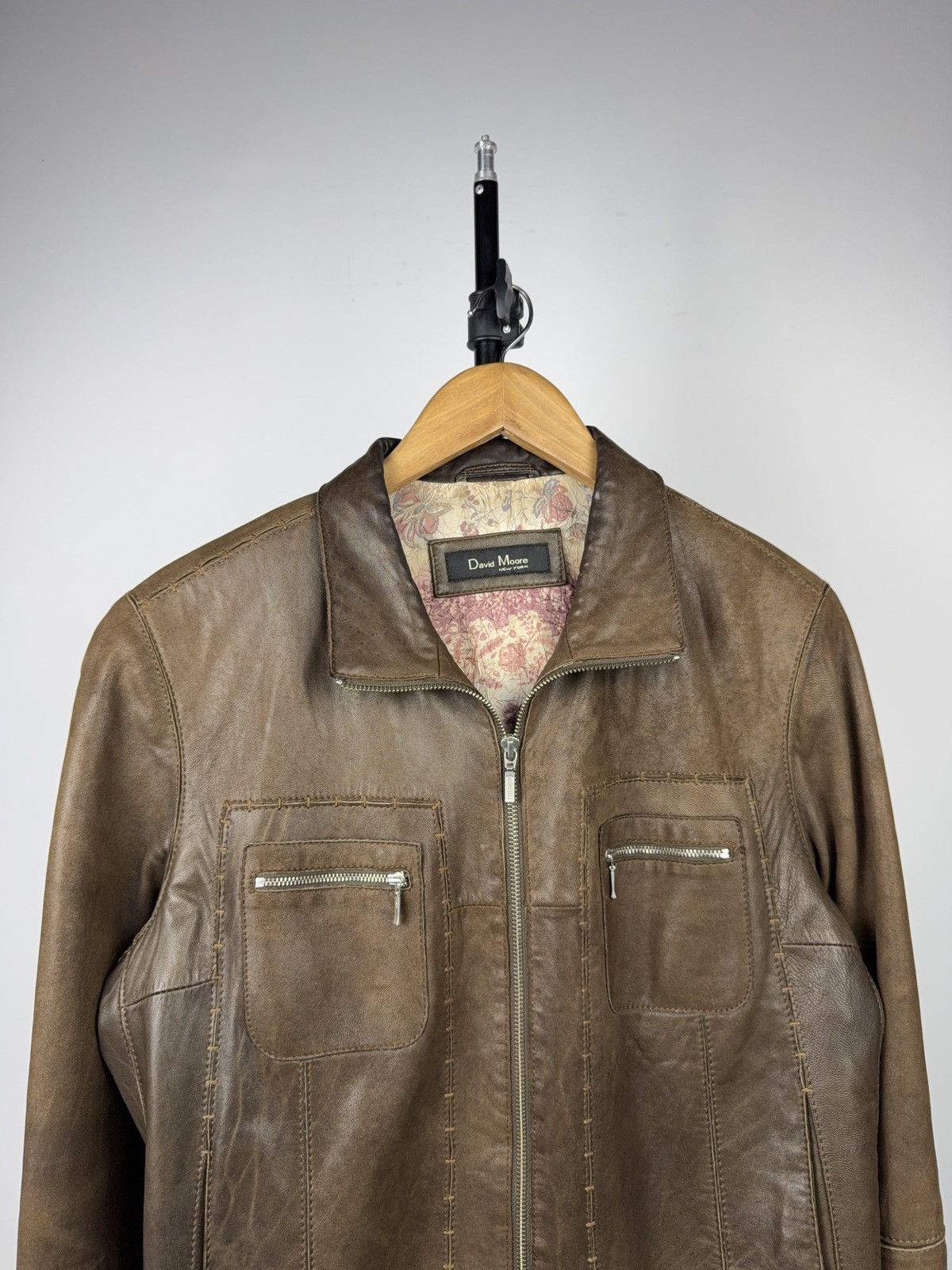 Genuine Leather Vintage Luxury Archive David Moore Brown Leather Jacket 46 Size US S / EU 44-46 / 1 - 2 Thumbnail