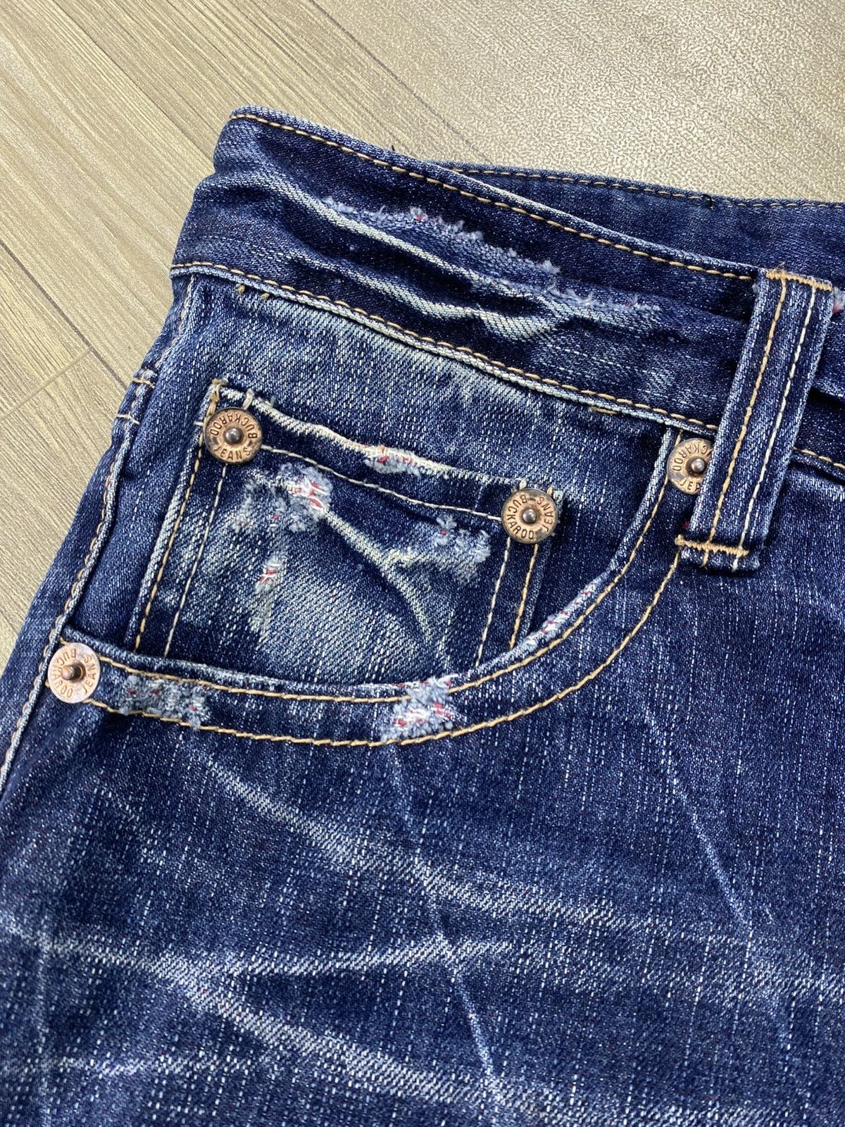 If Six Was Nine 2000s Buckaroo Distressed Faded Kmrii Lgb Punk Style Jeans Size US 34 / EU 50 - 7 Thumbnail