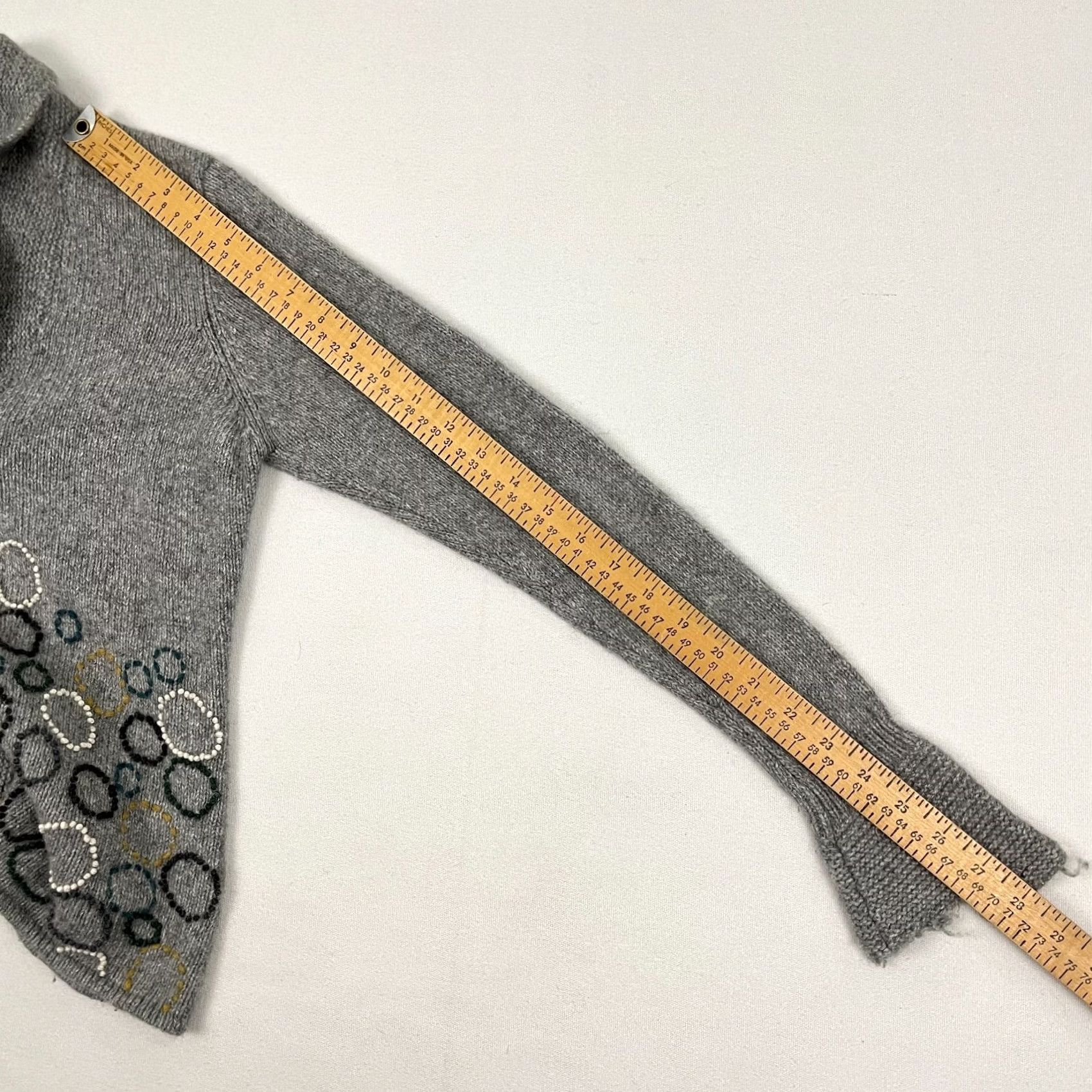 Boden VINTAGE Boden Cardigan Sweater Womens 12 Gray Wool Angora Cashmere Applique Jacket Size XL / US 12-14 / IT 48-50 - 6 Thumbnail