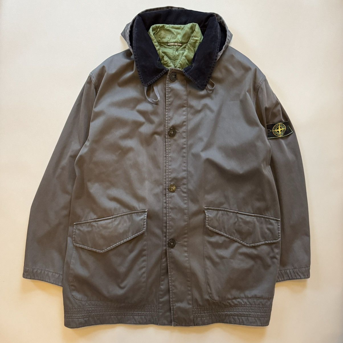 Stone Island 1996 Raso Floccato Velvet reversible jacket