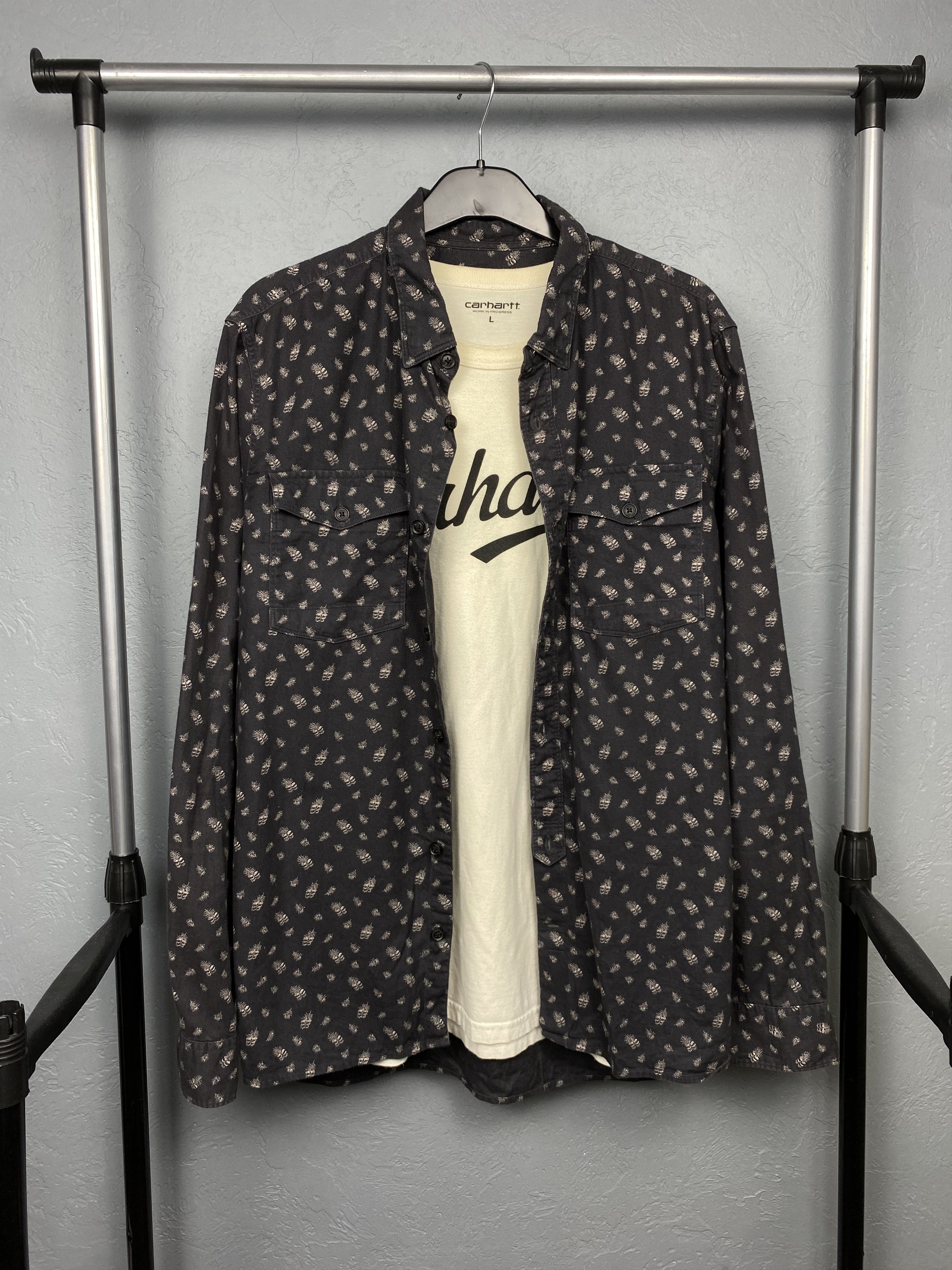 Allsaints Allsaints Pinehurst Mens Flannel Printed Long Sleeve Shirt Size US XL / EU 56 / 4 - 1 Thumbnail