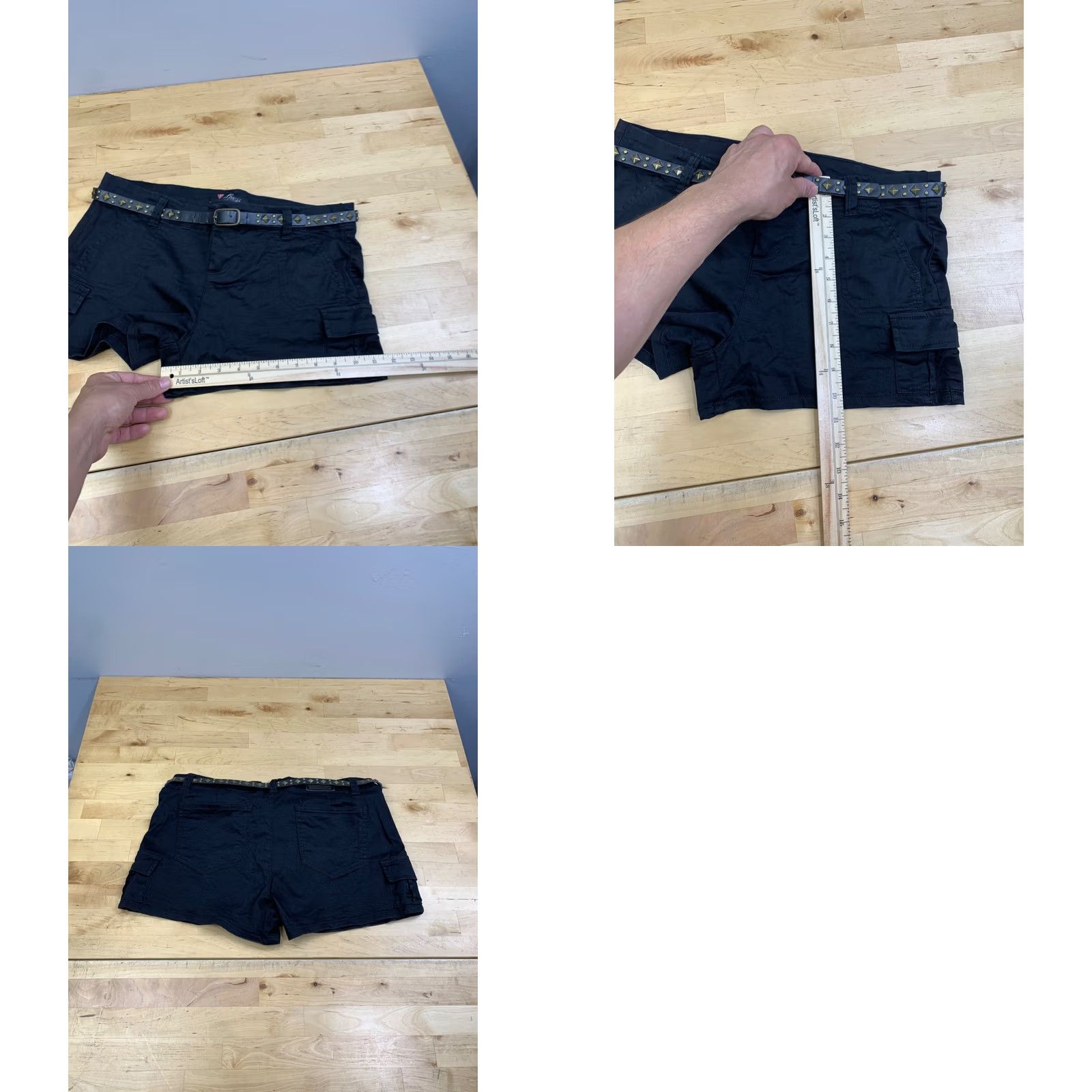 Guess VINTAGE GUESS Shorts Women 29 Black Stud Belt Y2K 2.5 Inseam 13184 Shorts Women 29 Black Y2K 2.5 Inseam Size 29" - 8 Thumbnail