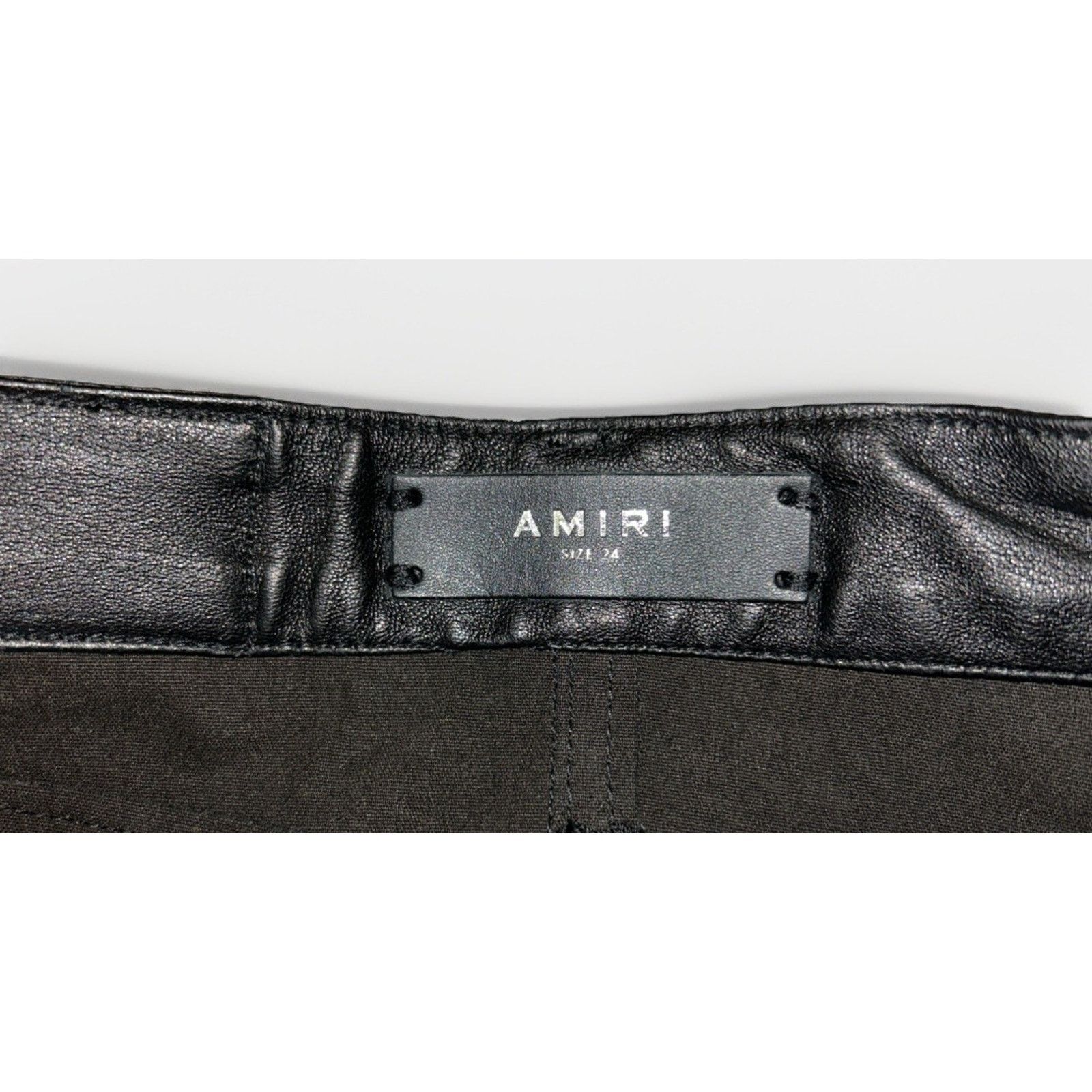 Amiri AMIRI Denim Leather Indigo/Black Distressed Jeans - Size 24 Size 24" / US 00 / IT 34 - 3 Thumbnail