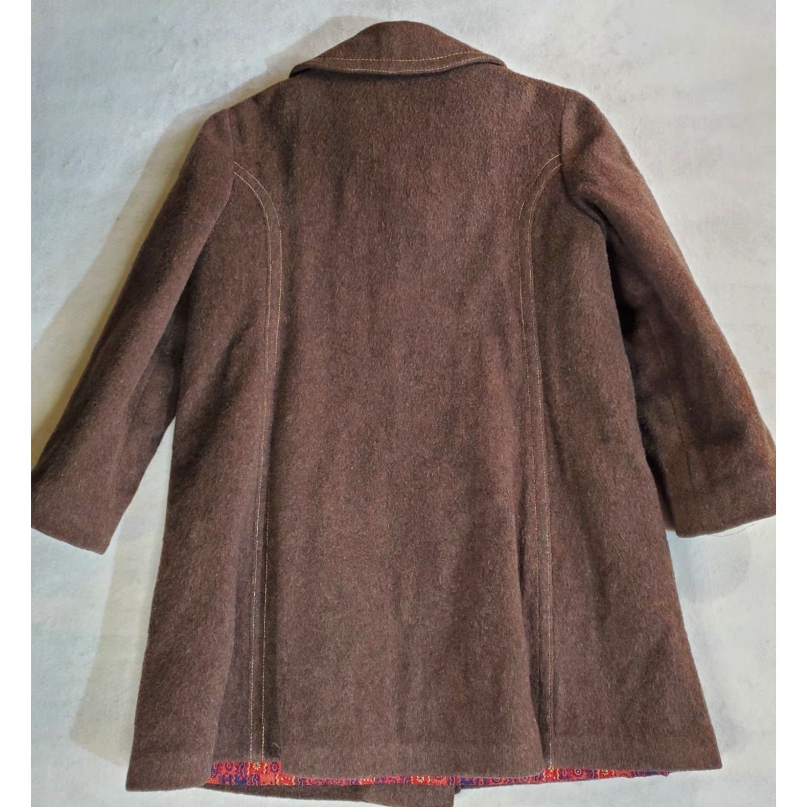 Vintage VINTAGE Davis of Boston- Bohemian Style Wool Coat by Jonathan Logan Mid Length Sz Lg Womens Bohemian Wool Coat 1980s Brown Size M / US 6-8 / IT 42-44 - 8 Thumbnail