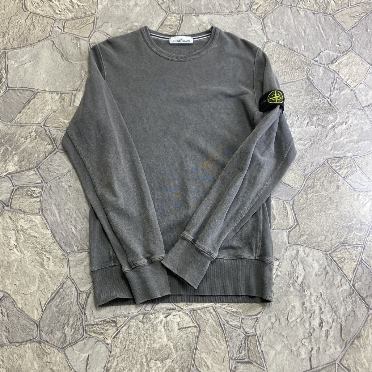 Stone Island Sweatshirt Crewneck Grey Badge Patch