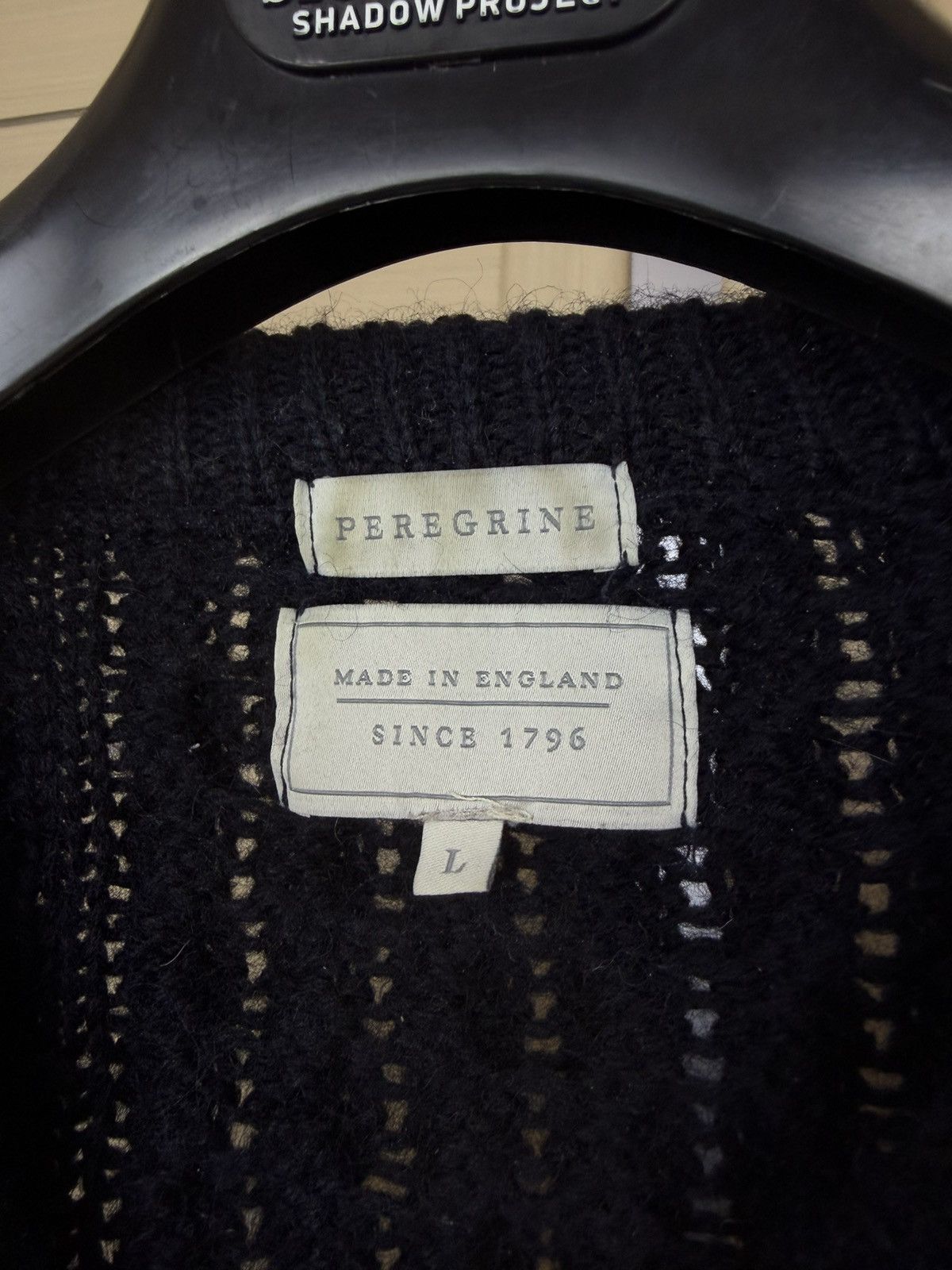 Peregrine Peregrine Hudson Navy Aran Knit British Wool Jumper size L Size US L / EU 52-54 / 3 - 11 Thumbnail