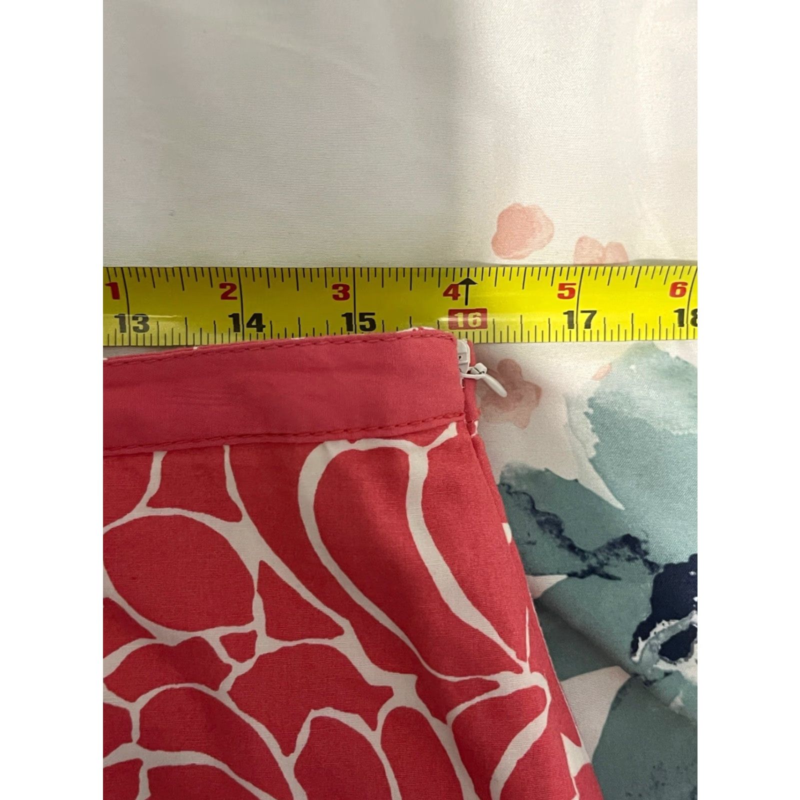 Boden Boden Pink & White Floral Lined Mini Skirt - Size 10R Womens Short Skirt with Side Zip Size 32" / US 10 / IT 46 - 3 Thumbnail