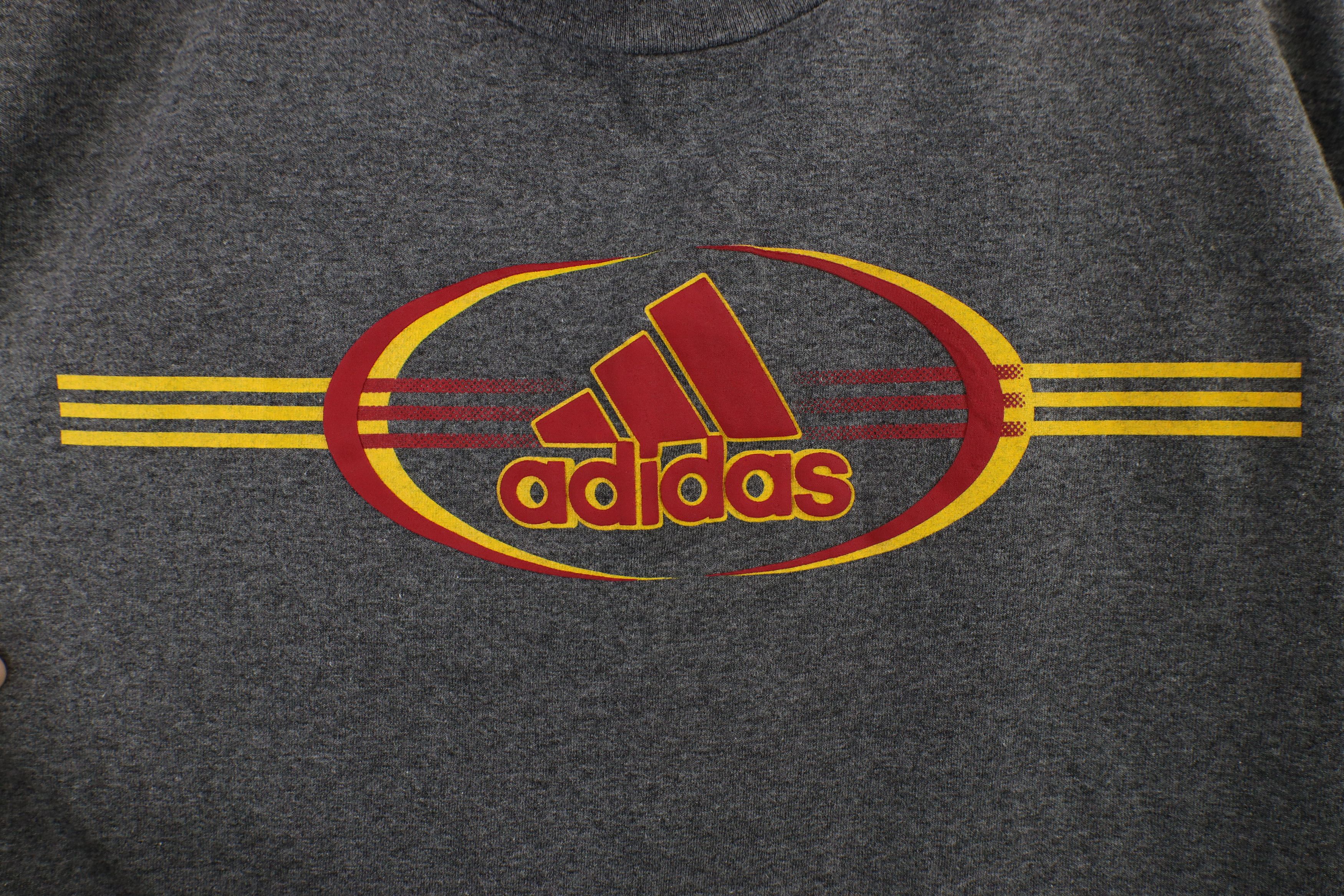 Adidas × Vintage Vintage Y2K 2005 Adidas Striped Short Sleeve T-Shirt Gray Size US M / EU 48-50 / 2 - 4 Thumbnail