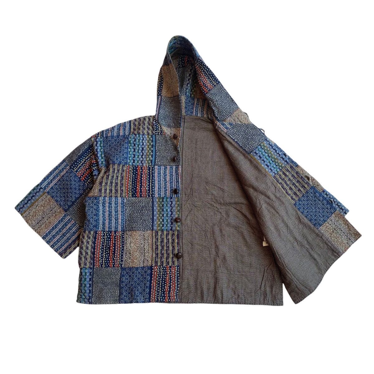 FDMTL Japanese Brand Sashiko Patchwork Denim Kimono Jacket Size US M / EU 48-50 / 2 - 3 Thumbnail