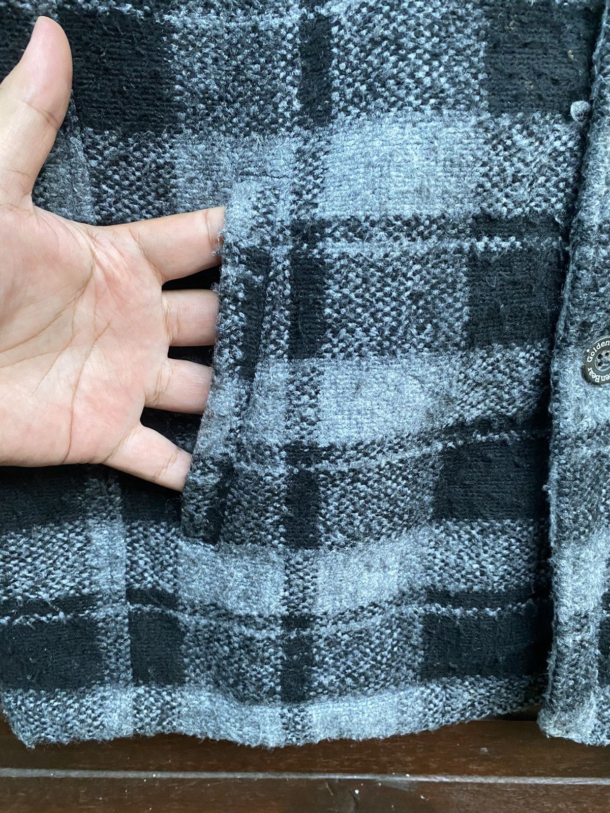 Golden Bear × Vintage Vintage Golden Bear Checkered Sherpa Flannel Size US L / EU 52-54 / 3 - 4 Thumbnail