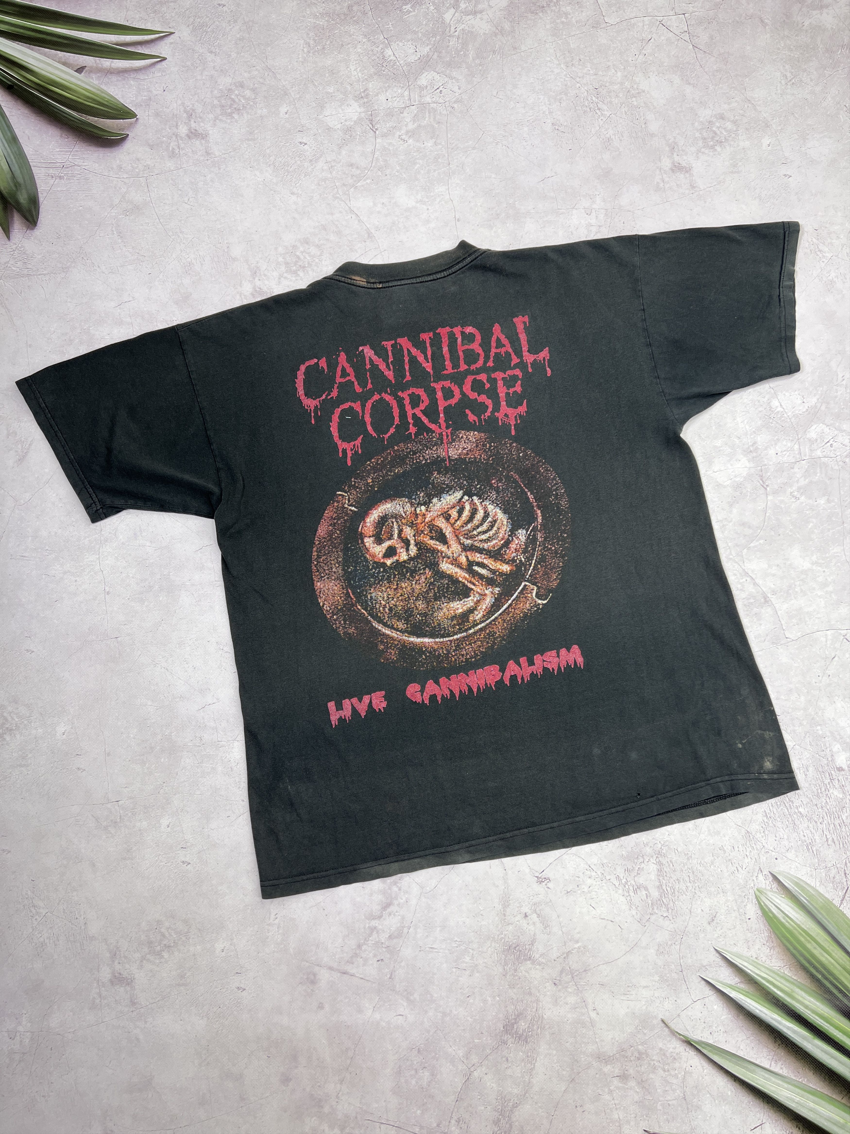 Vintage Cannibal Corpse T-Shirt Live Cannibalism Faded Black