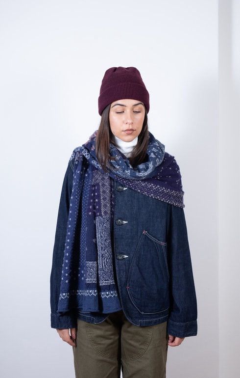 Kapital Kapital Fulling Wool Scarf Navy Blue Size ONE SIZE - 1 Thumbnail