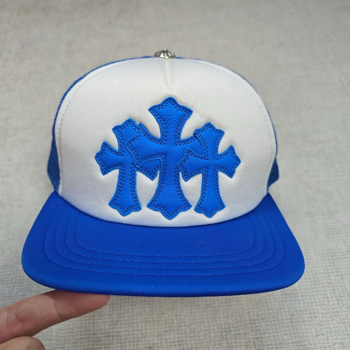 Chrome Hearts Orange Cemetery Cross Patch Trucker Hat