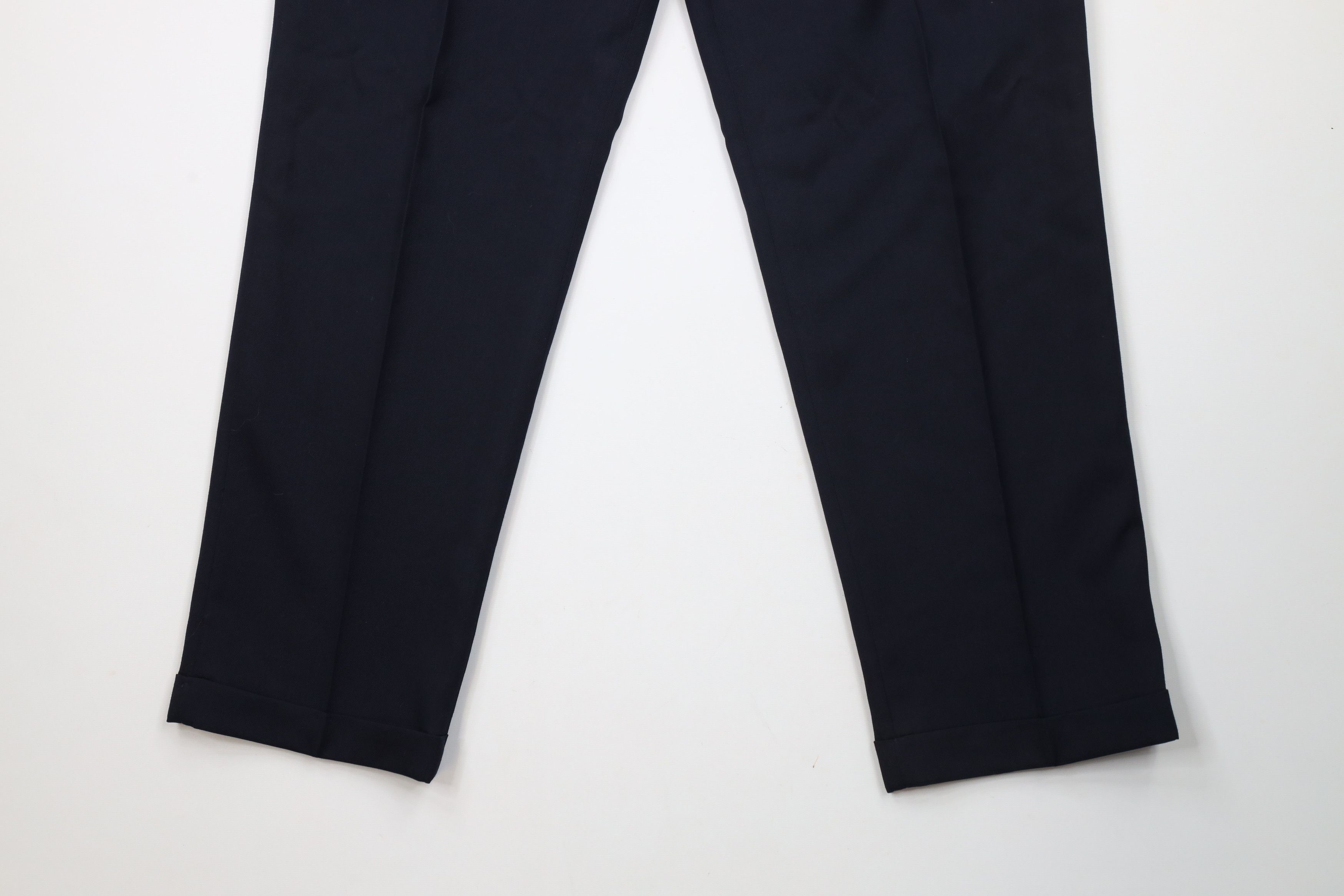 Vintage Vintage 90s Streetwear Pleated Cuffed Chino Pants Navy Blue Size US 32 / EU 48 - 4 Thumbnail