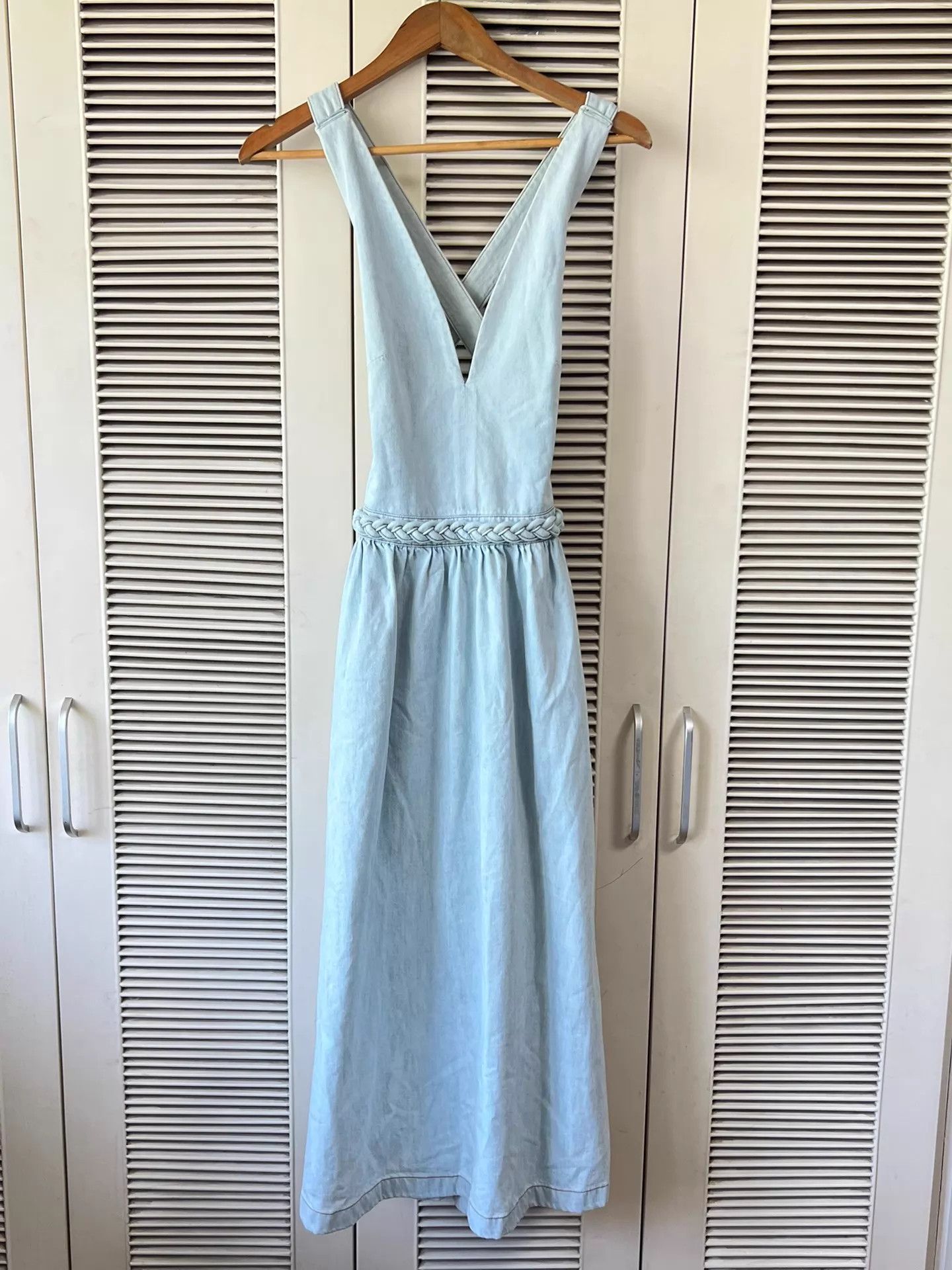 Valentino Valentino 04 Light Blue Denim Open Back Dress 165/80A Size S / US 4 / IT 40 - 1 Thumbnail