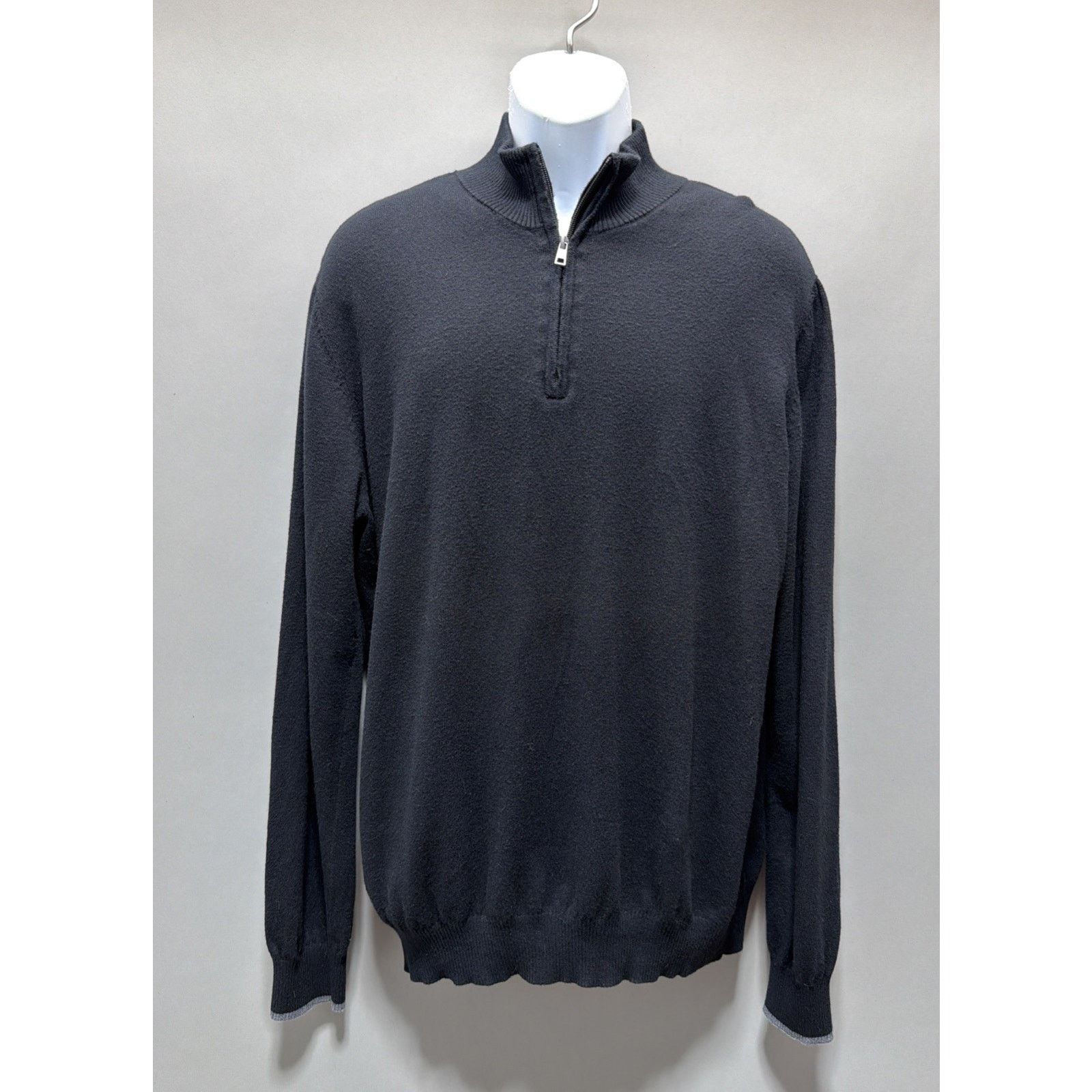 Other Hawker Rye 1/4 Zip Sweater Men's XL Black Cashmere Blend Size US XL / EU 56 / 4 - 1 Thumbnail
