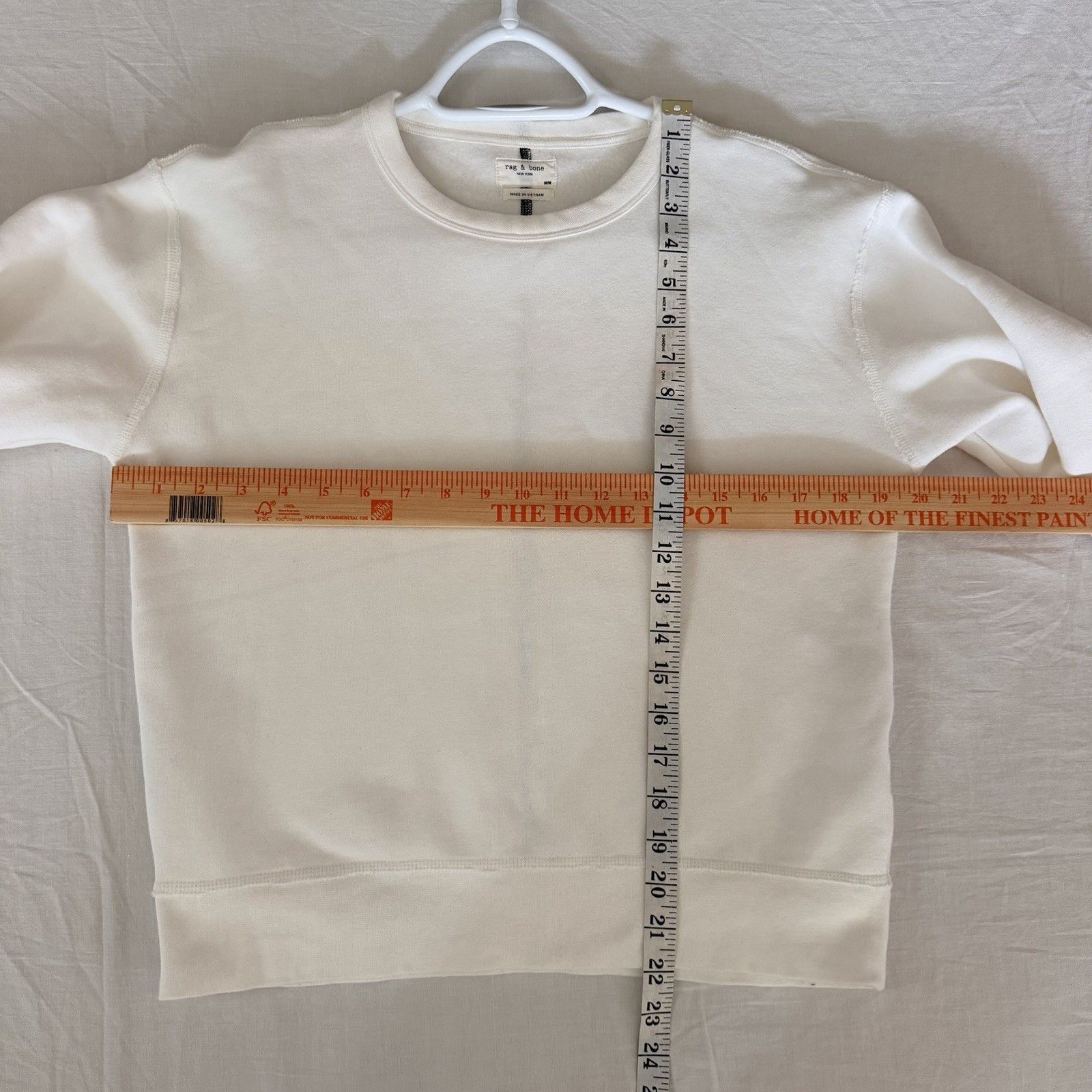 Rag & Bone Rag & Bone Sweatshirt Womens M White Fleece Lined Crewneck Size M / US 6-8 / IT 42-44 - 15 Thumbnail