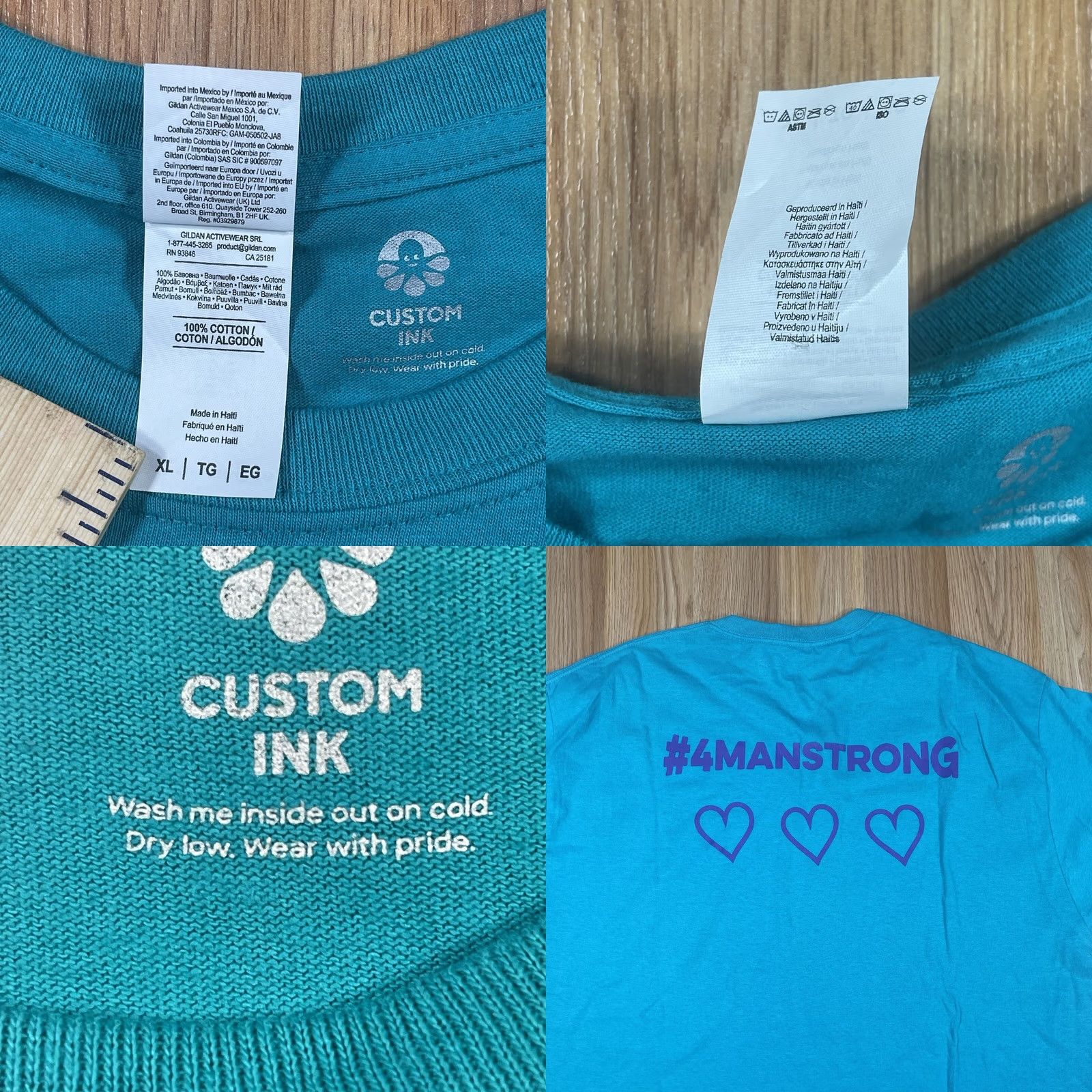 Gildan Gildan T-Shirt Adults XL Teal Aloha Graphic Print 100% Cotton Size US XL / EU 56 / 4 - 8 Thumbnail