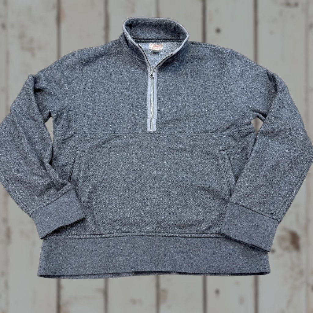 J.Crew J. Crew Sweater Mens M Gray Fleece Pullover 1/4 Zip Kangaroo Pocket Clothing Shirt? Size US M / EU 48-50 / 2 - 1 Thumbnail