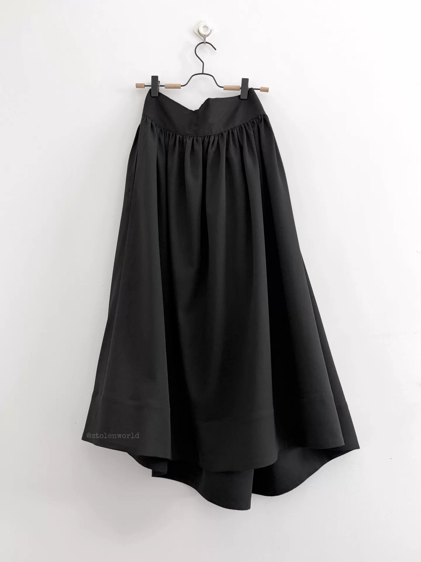 Limi Feu Limi feu Black Double Buckle Wool Swing Midi Skirt Size 26" / US 2 / IT 38 - 2 Thumbnail