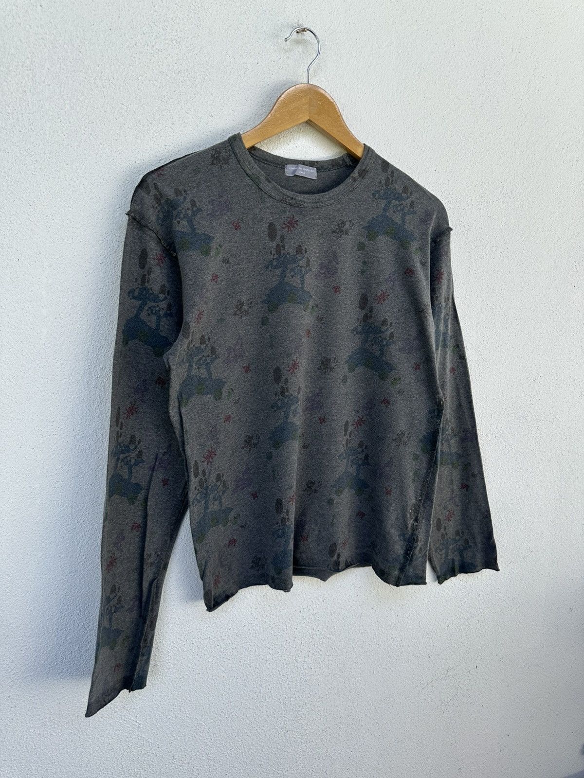 2003 Comme Des Garcon Homme Ink Print Long Sleeve