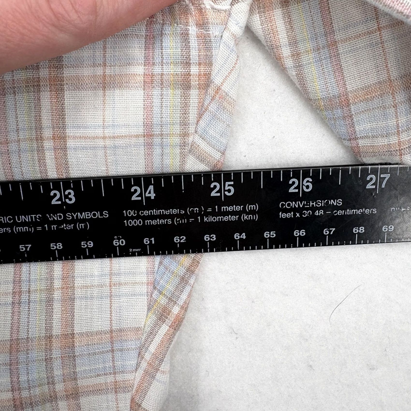 Levi's VINTAGE Levi's Shirt Mens XL Beige Plaid Short Sleeve Button Front USA Western Size US XL / EU 56 / 4 - 7 Thumbnail