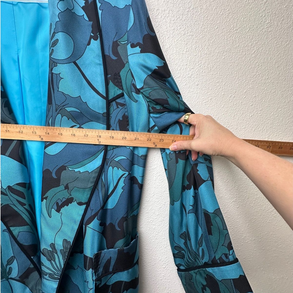 Tom Ford Tom Ford Floral Silk Twill Robe Blue/Teal Men M Tassel Belt Size US M / EU 48-50 / 2 - 22 Thumbnail