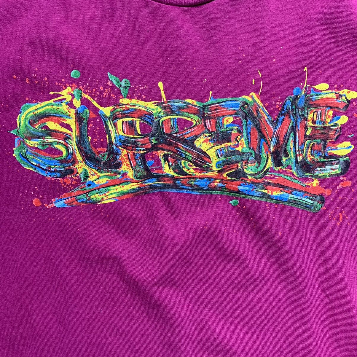 Hypebeast × Supreme Supreme Paint Logo T-Shirt Magenta Size US M / EU 48-50 / 2 - 4 Thumbnail