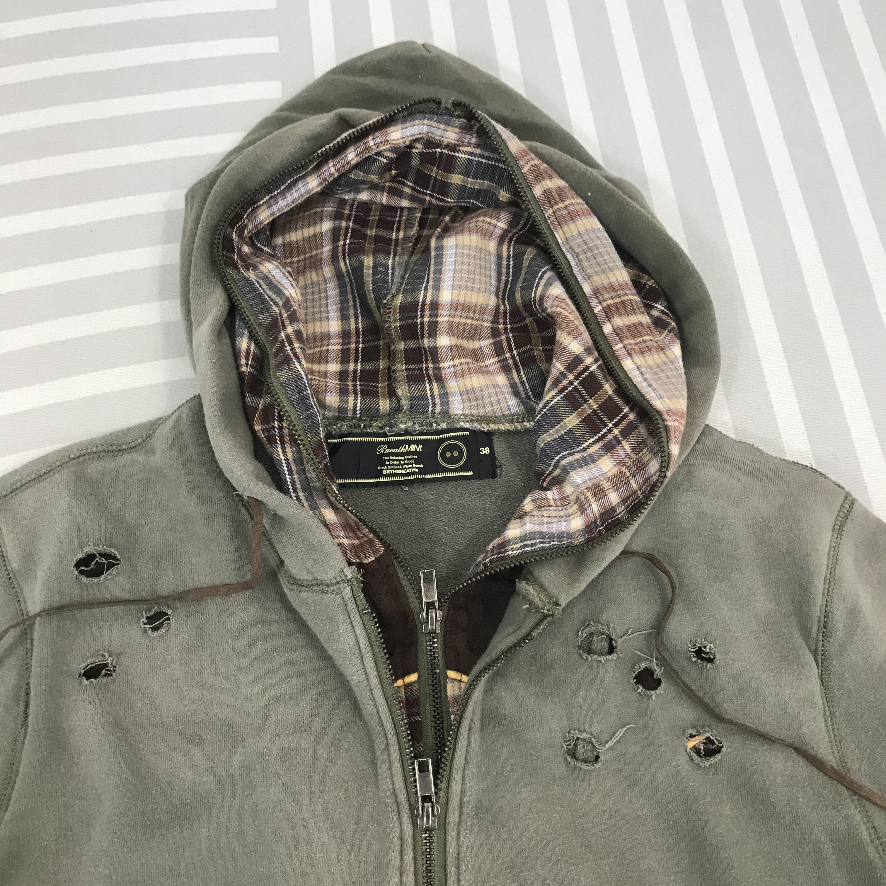 Japanese Brand Vintage Breathmint Distressed Style hoodie Jacket Size US L / EU 52-54 / 3 - 8 Thumbnail
