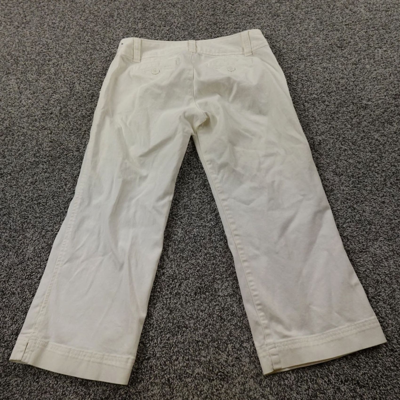 Abercrombie & Fitch VTG Abercrombie & Fitch Pants Womens 4 White Chino Trouser Low Rise Baggy 90s Y2K straight fit 30W 22in inseam Womens Size 27" / US 4 / IT 40 - 7 Thumbnail