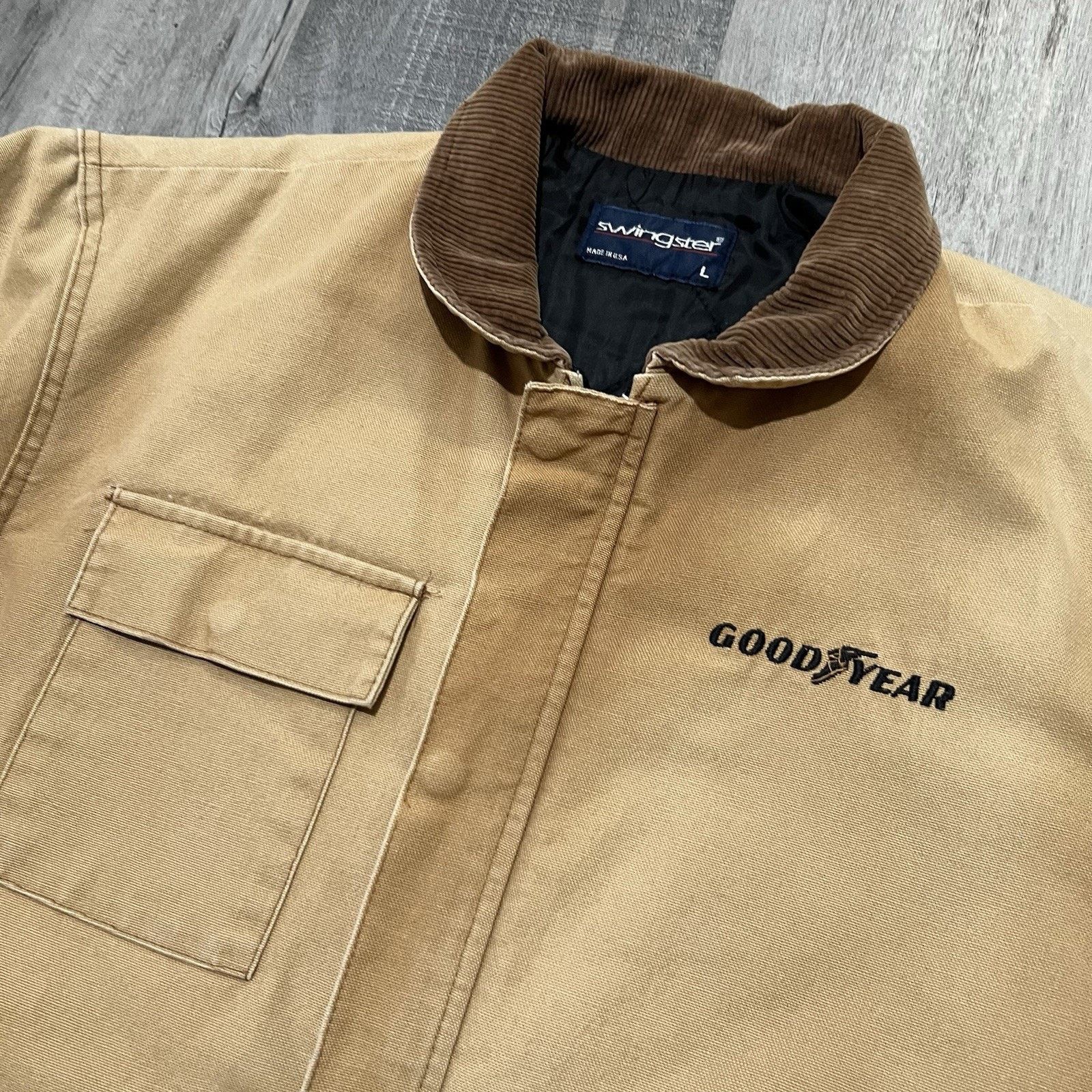 Swingster VTG Good Year Faded Canvas Work Wear Swingster Chore Jacket Size US L / EU 52-54 / 3 - 3 Thumbnail